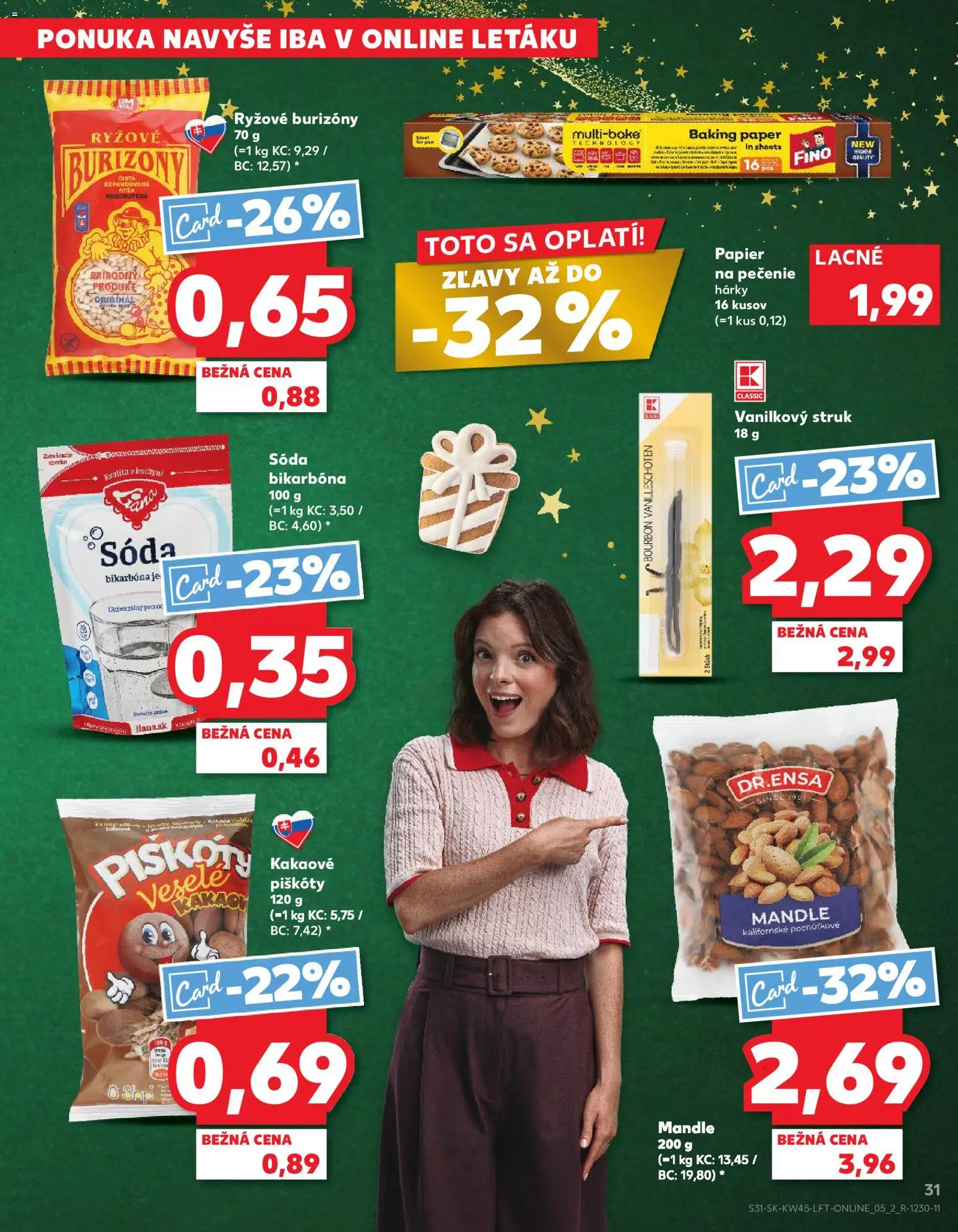 Náhľad Kaufland letáku platného od 06.11.2025 - Mandle, Kakao, Vanilkový struk, Piškóty