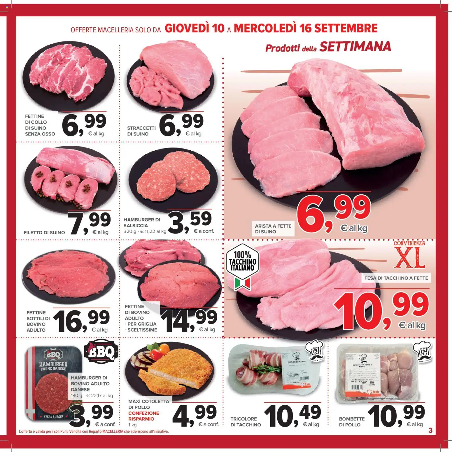 Anteprima dell'opuscolo Todis volantino Toscana - Umbria dal negozio Todis valido da 03/09/2026 - Hamburger, Carne, Tacchino, Salsiccia, Bovino, Griglia, Filetto, Collo
