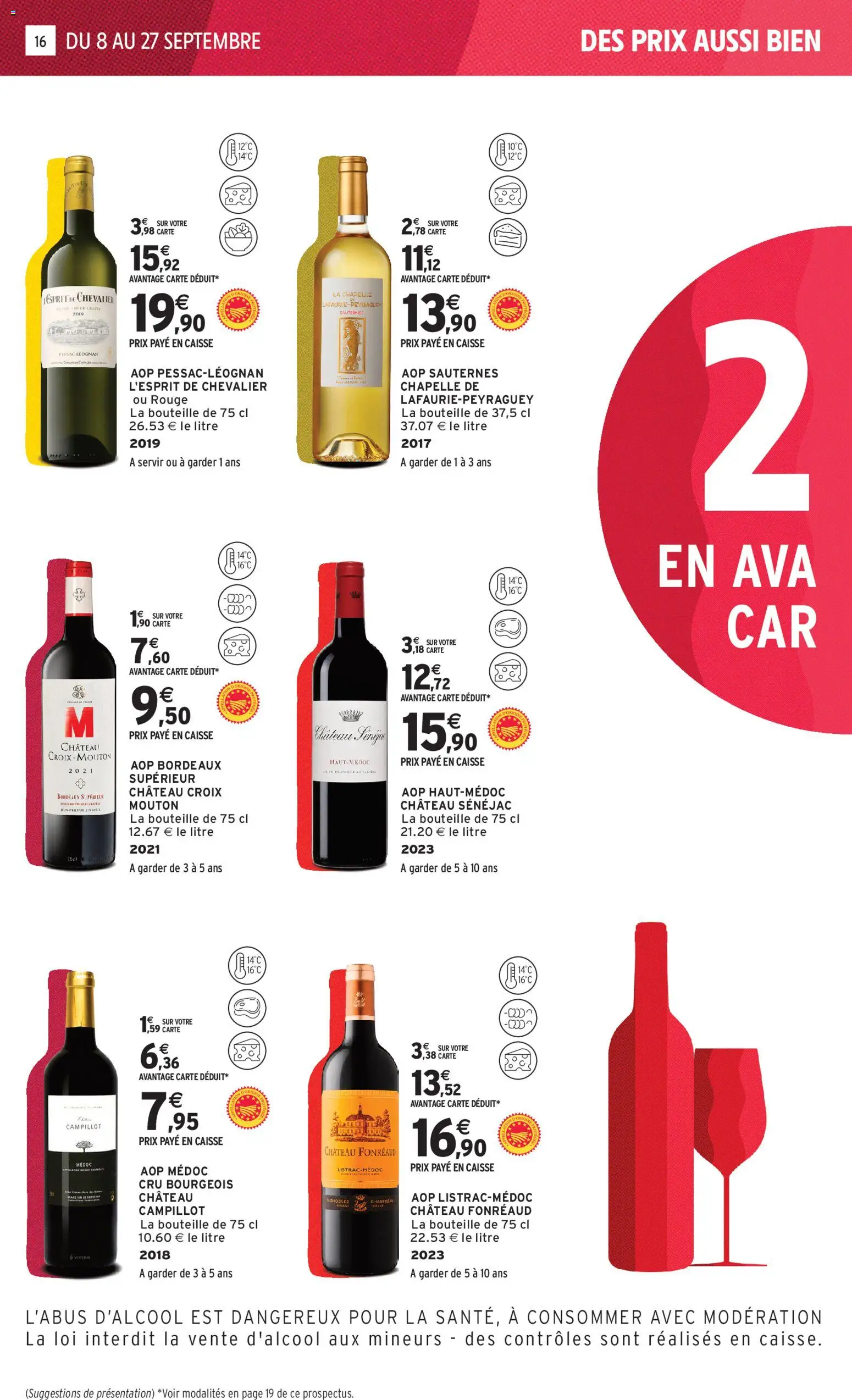 Prévisualisation de Intermarché - Foire aux vins du magasin Intermarché formulaire valide 08/09/2026 - Vin, Plateau, Bouteille, Bordeaux superieur