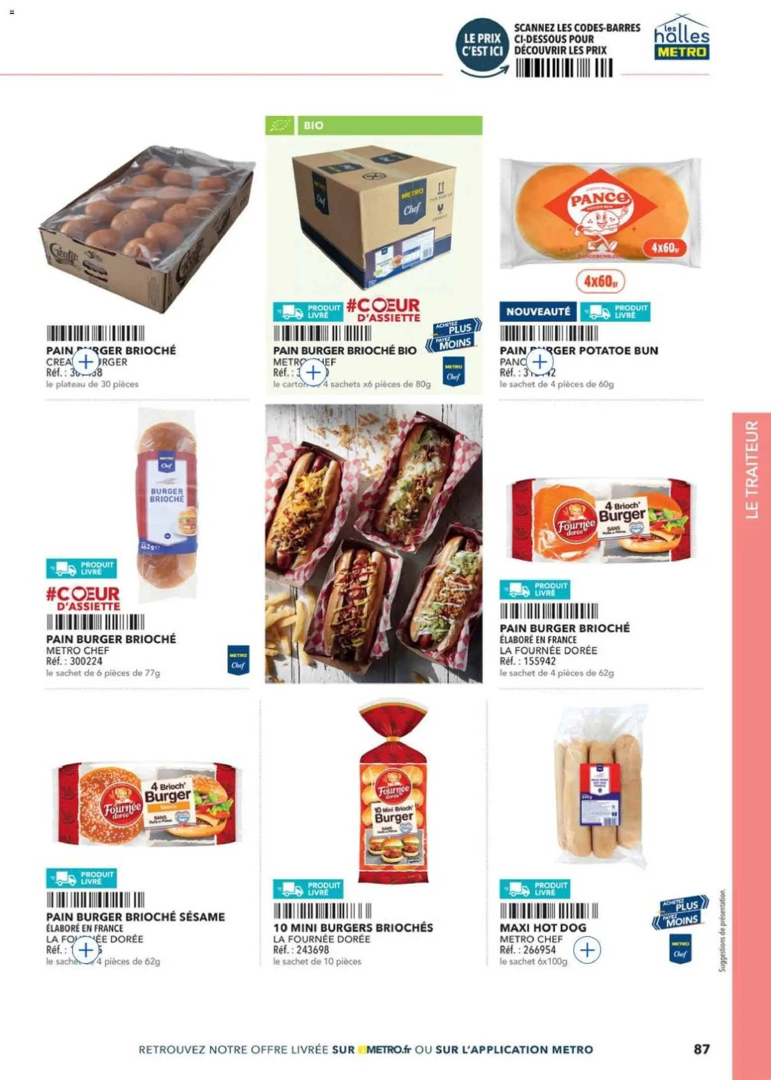 Prévisualisation de METRO - Restauration rapide du magasin METRO formulaire valide 14/04/2026 - Burger, Livre, Pain, Brioche, Hot dog, Sésame, Plateau, Mini burgers