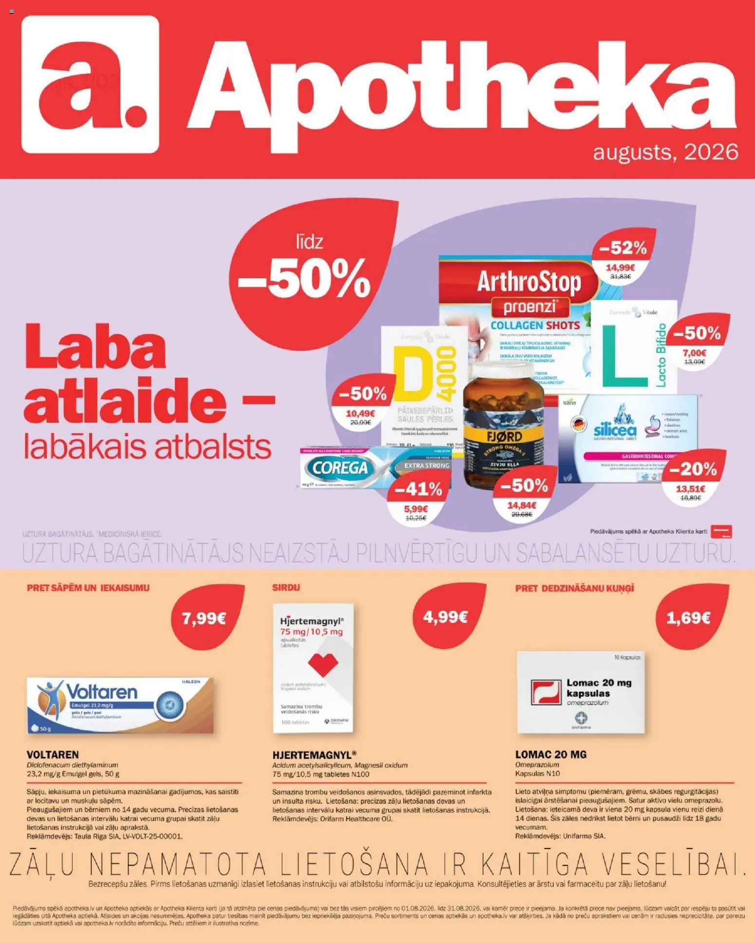Skatīt Apotheka akciju bukletu, derīgs no 01.08.2026.