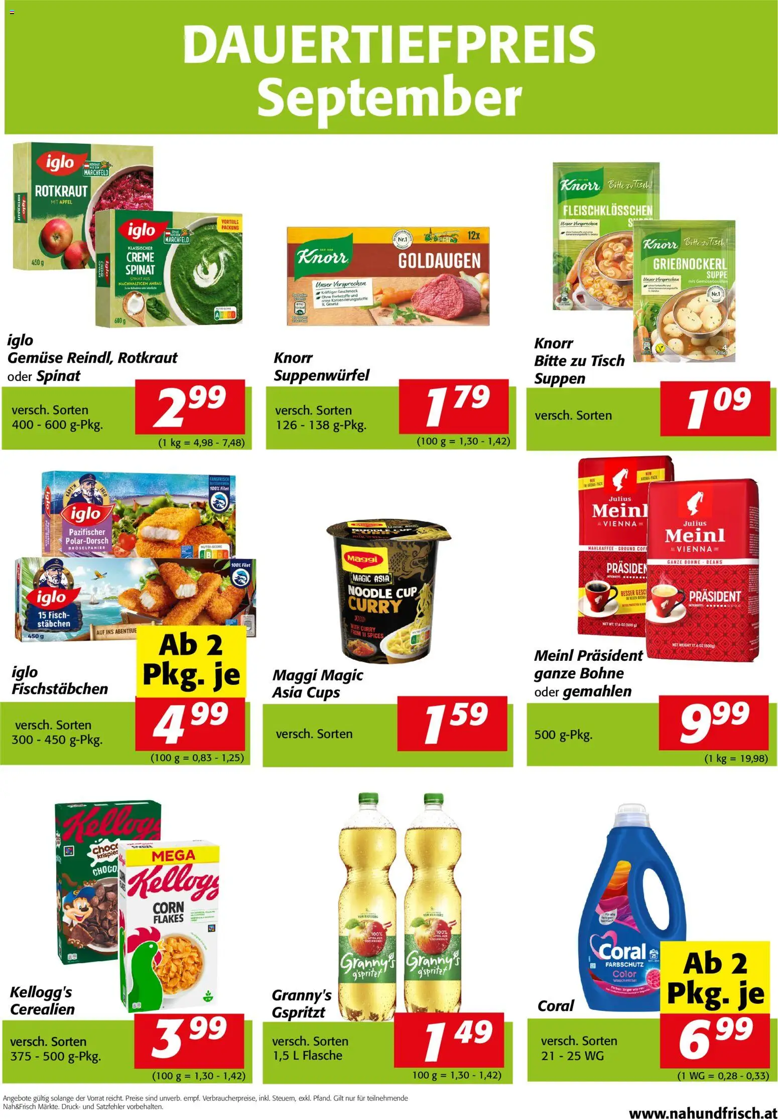 Vorschau der Angebote: Nah und Frisch Nah und Frisch - Dauertiefpreise September gültig ab 01.09.2026