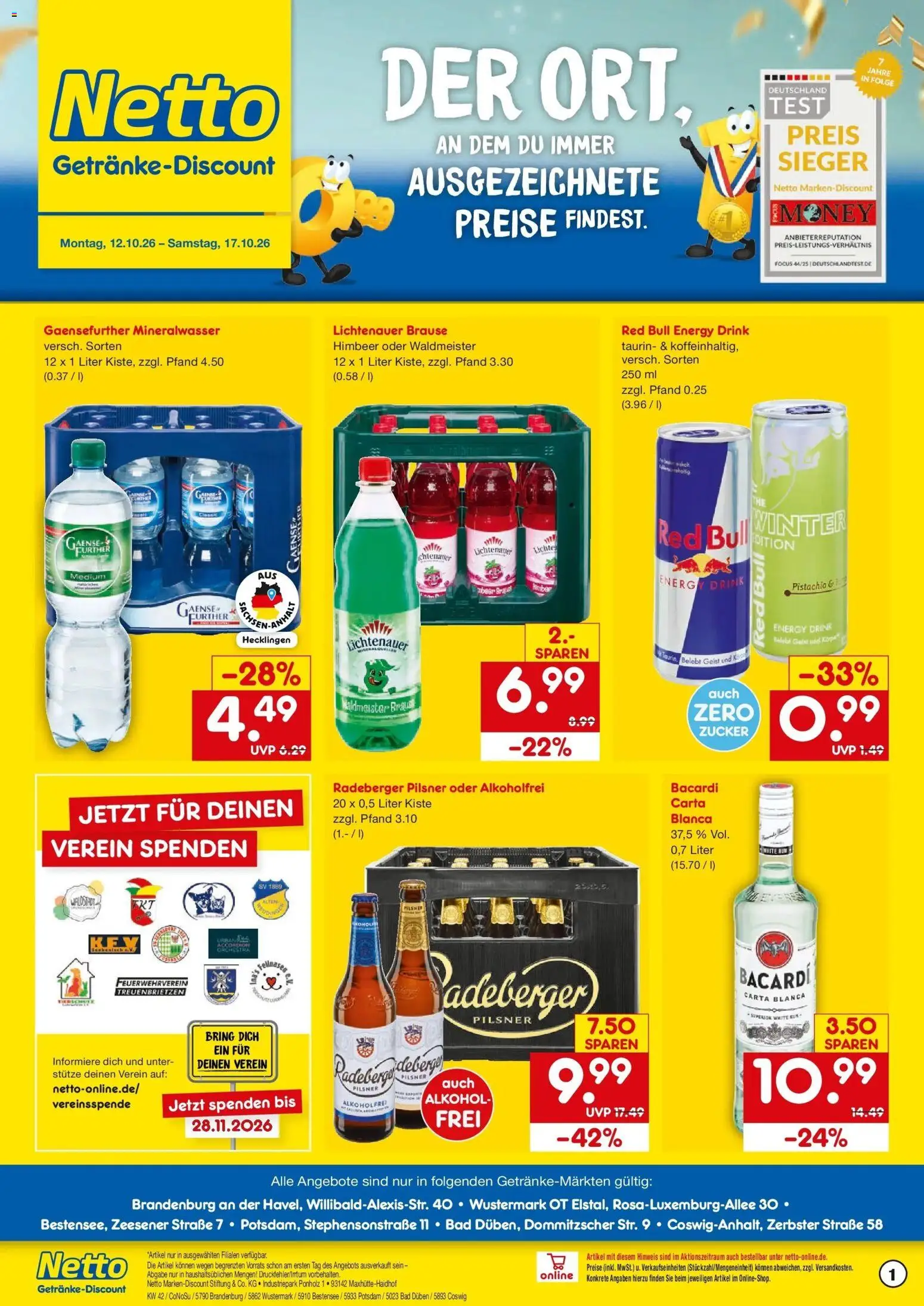 Vorschau von dem Prospekt des Geschäftes Netto Marken-Discount, gültig ab dem 12.10.2026