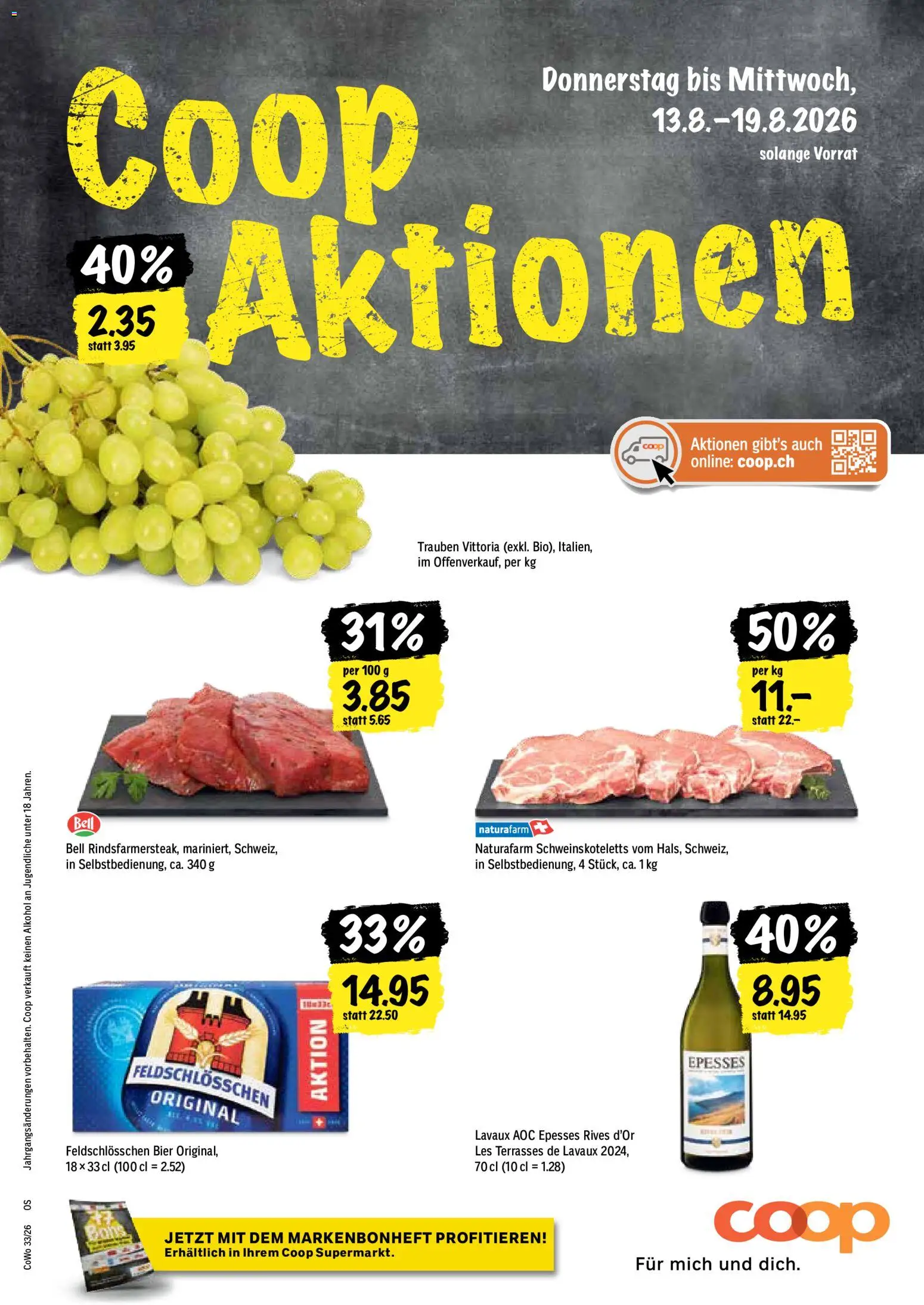 Vorschau des Merkblatts Coop aktionen vom Shop Coop gültig von 13.08.2026 bis 19.08.2026