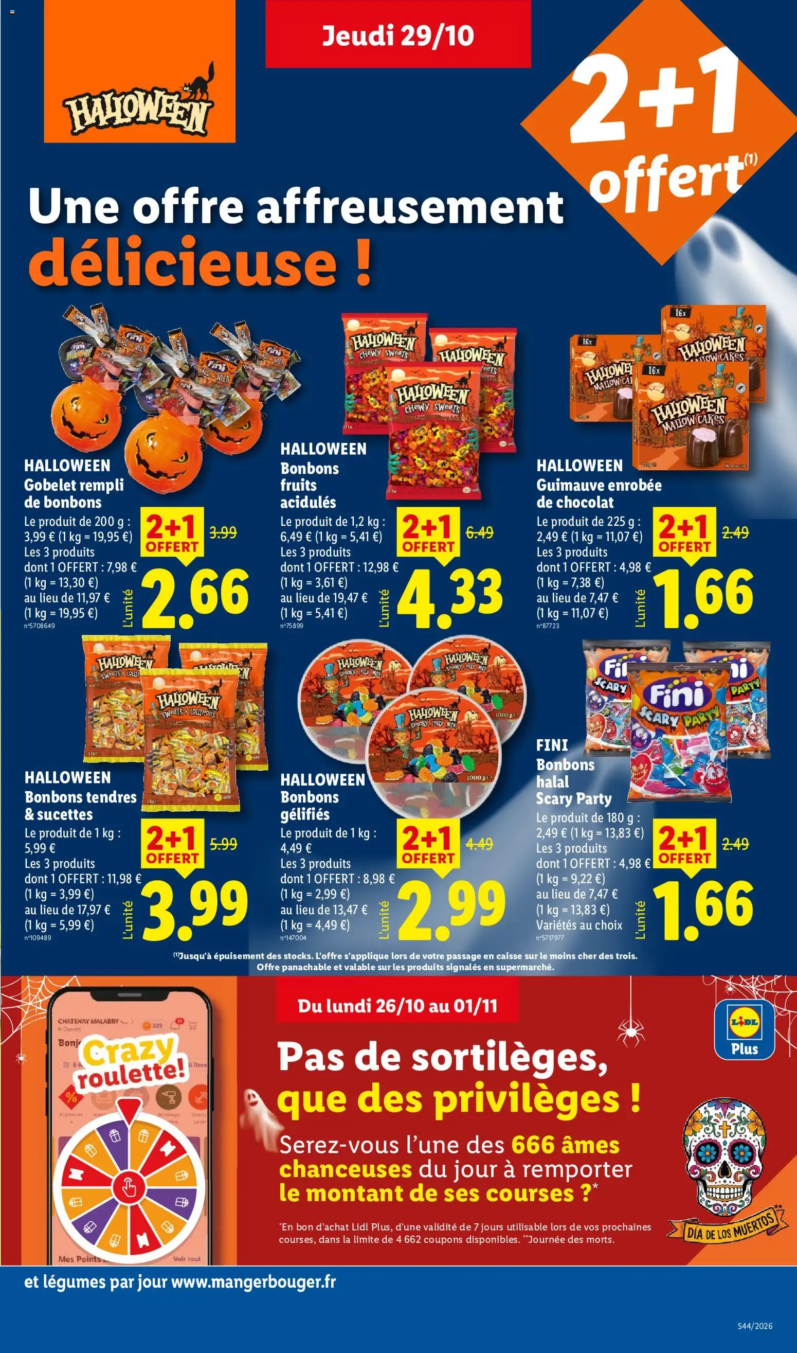 Prévisualisation de LIDL catalogue du magasin LIDL formulaire valide 29/10/2026 - Chocolat, Fruits, Bonbons, Sucettes, Bonbons halloween, Bonbons acidulés, Bonbons gélifiés
