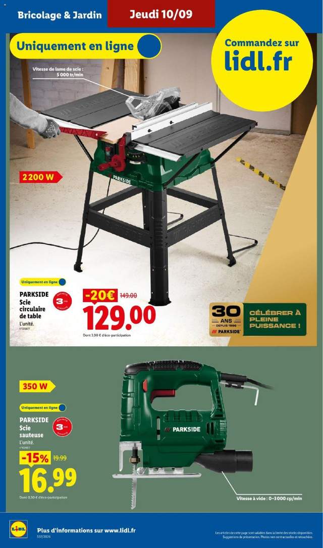 Nouveau catalogue Lidl à partir du 10/09