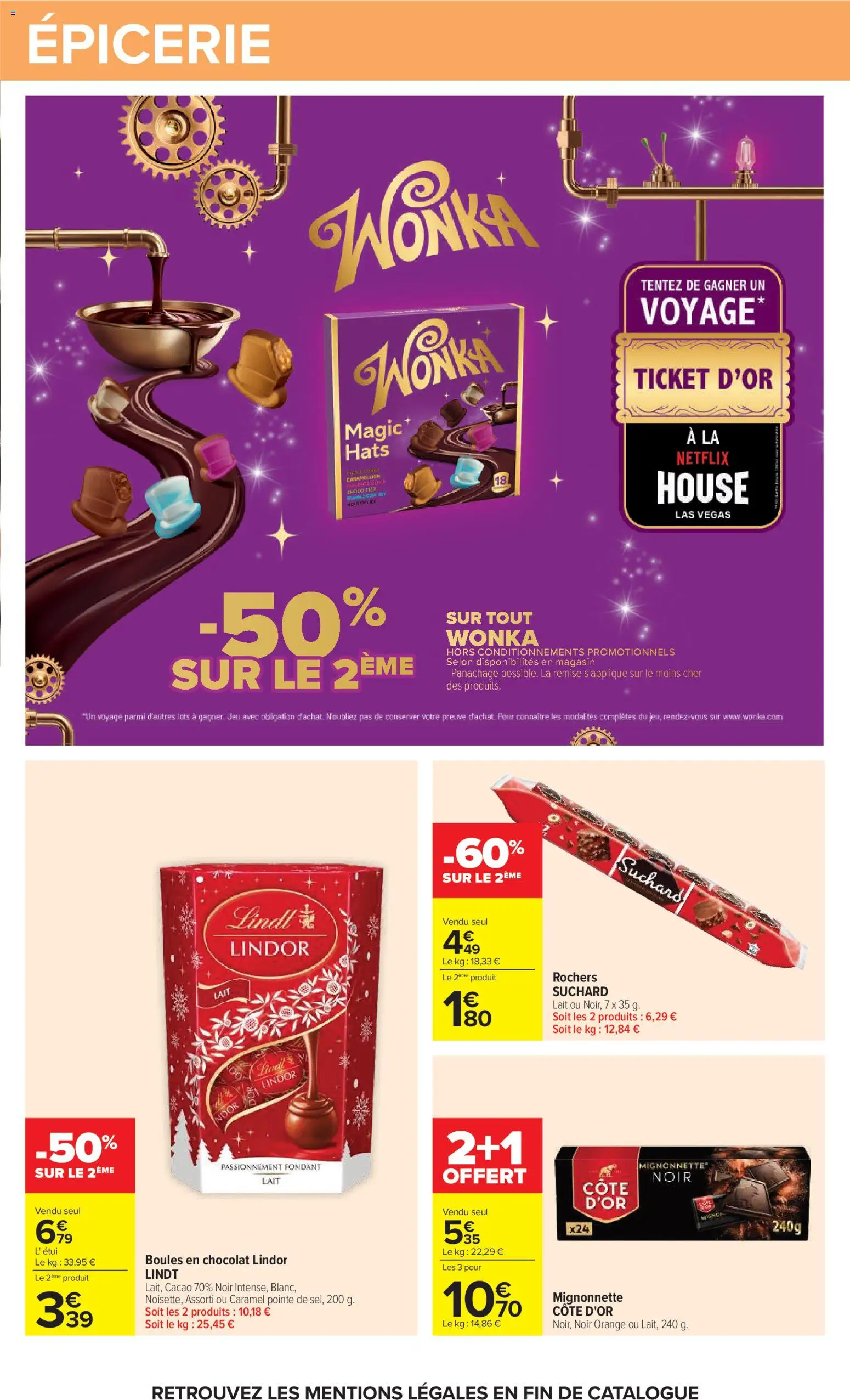 Prévisualisation de Carrefour Petit déjeuner du magasin Carrefour formulaire valide 03/11/2026 - Orange, Chocolat, Lindt, Lait, Cacao, Lindor, Mignonnette Côte d'Or