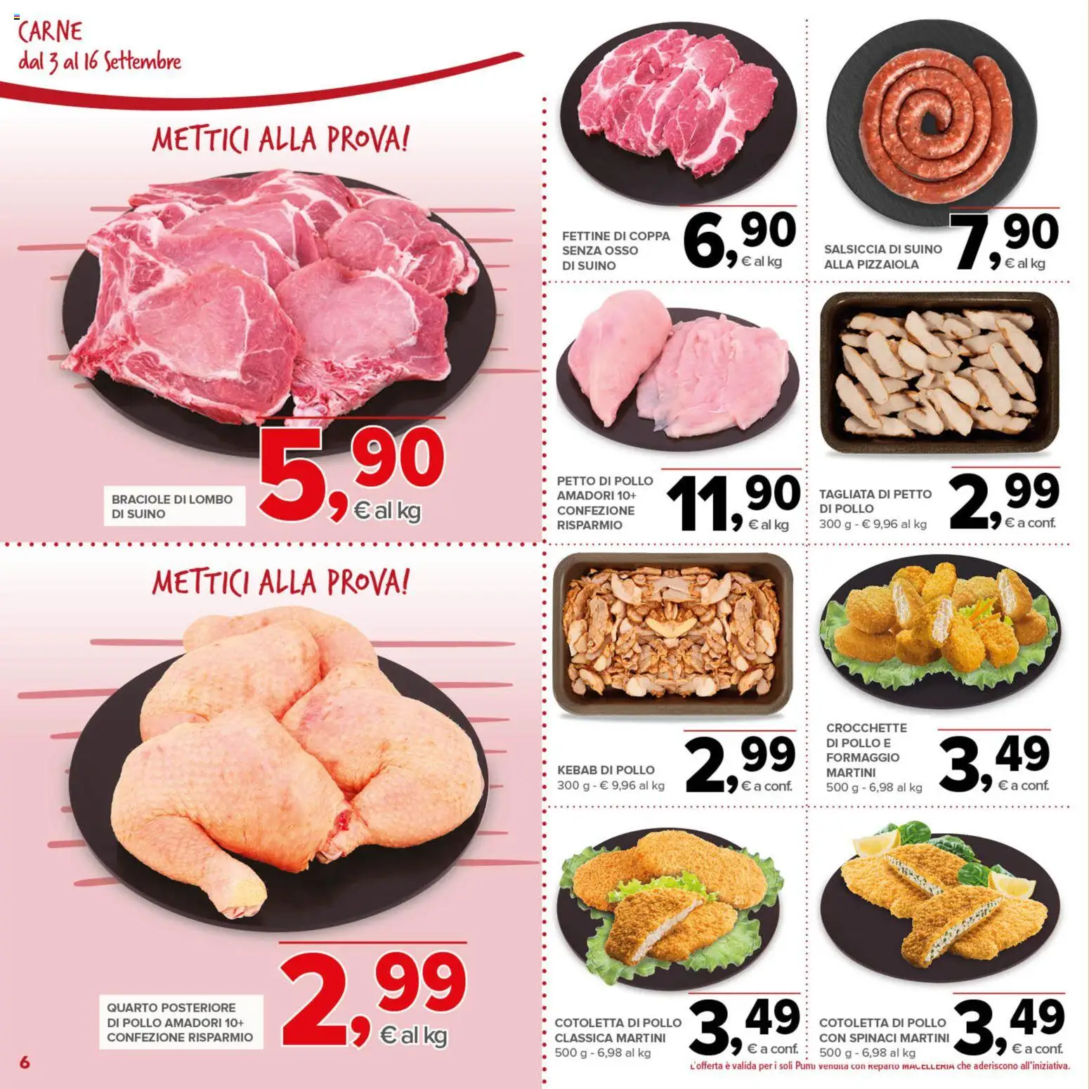 Anteprima dell'opuscolo Todis volantino Sicilia dal negozio Todis valido da 03/09/2026 - Pollo, Carne, Salsiccia, Petto di Pollo, Martini, Spinaci, Suino, Crocchette