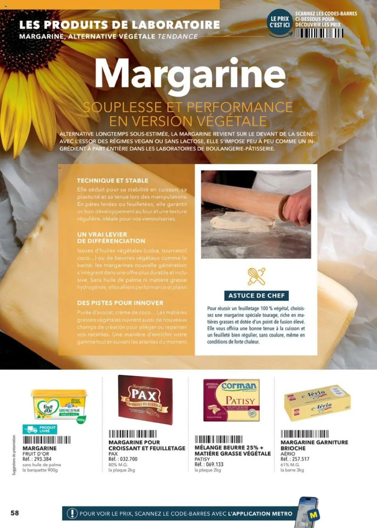 Prévisualisation de Boulangers Pâtissiers du magasin METRO formulaire valide 30/04/2026 - Coco, Livre, Four, Brioche, Pâtes, Beurre, Huile, Margarine