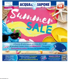 Anteprima dell'opuscolo Acqua e Sapone volantino Summer Sale dal negozio Acqua e Sapone valido da 29/06/2026