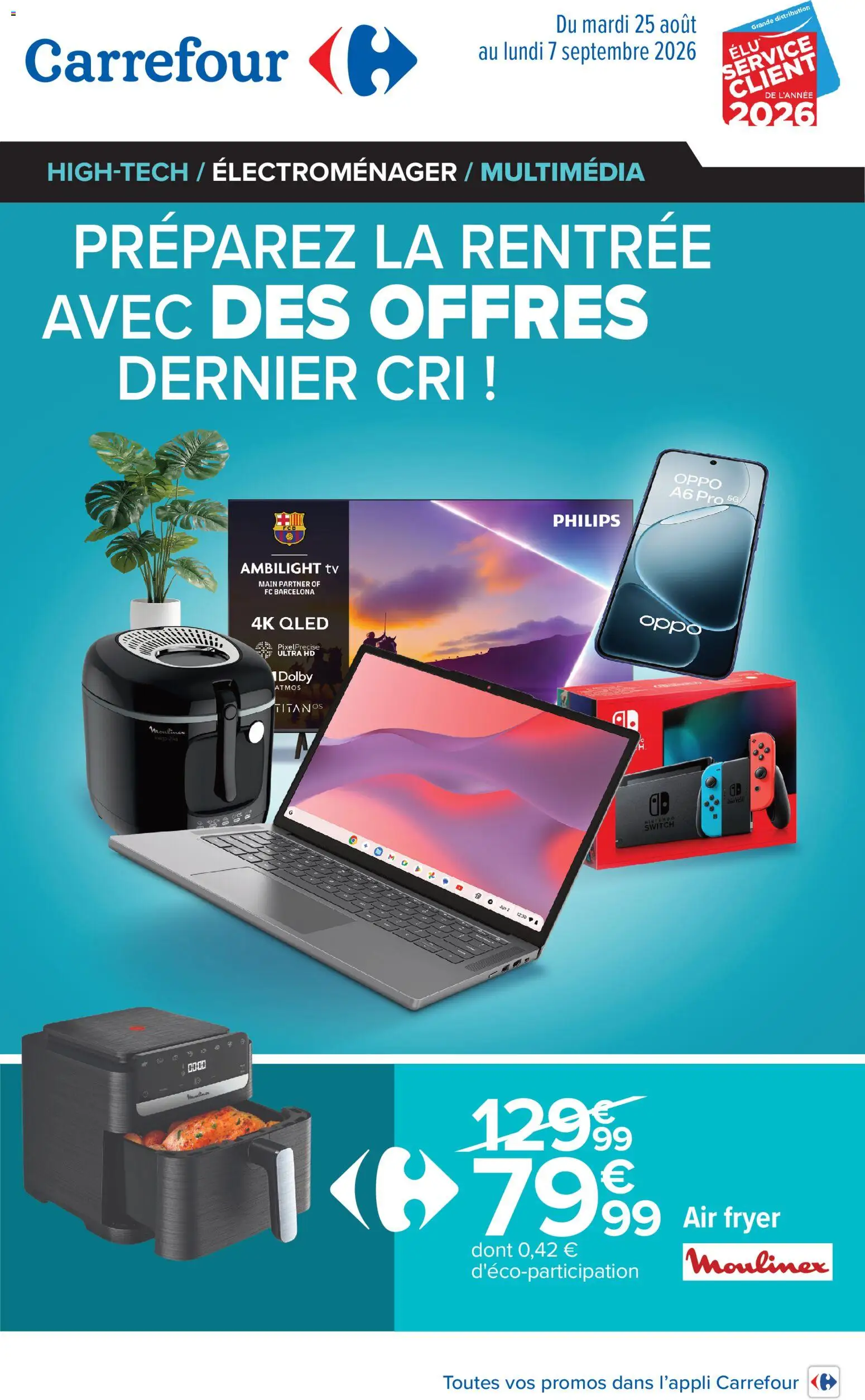 Prévisualisation de Carrefour Préparez la rentrée avec des offres dernier cri du magasin Carrefour formulaire valide 25/08/2026 - Air fryer, Moulinex