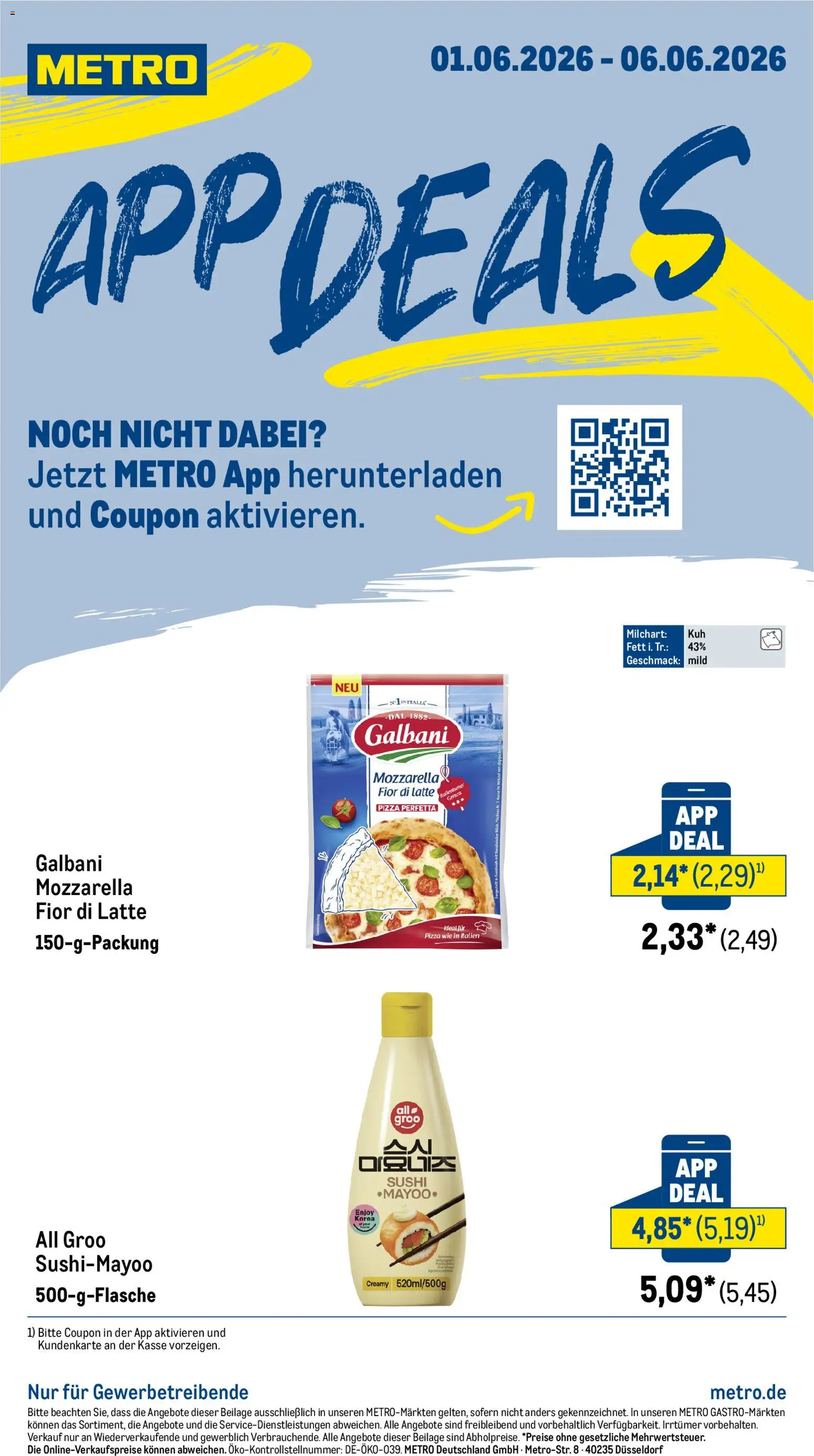 Vorschau von dem Prospekt des Geschäftes Metro, gültig ab dem 01.06.2026 - Pizza, Mozzarella