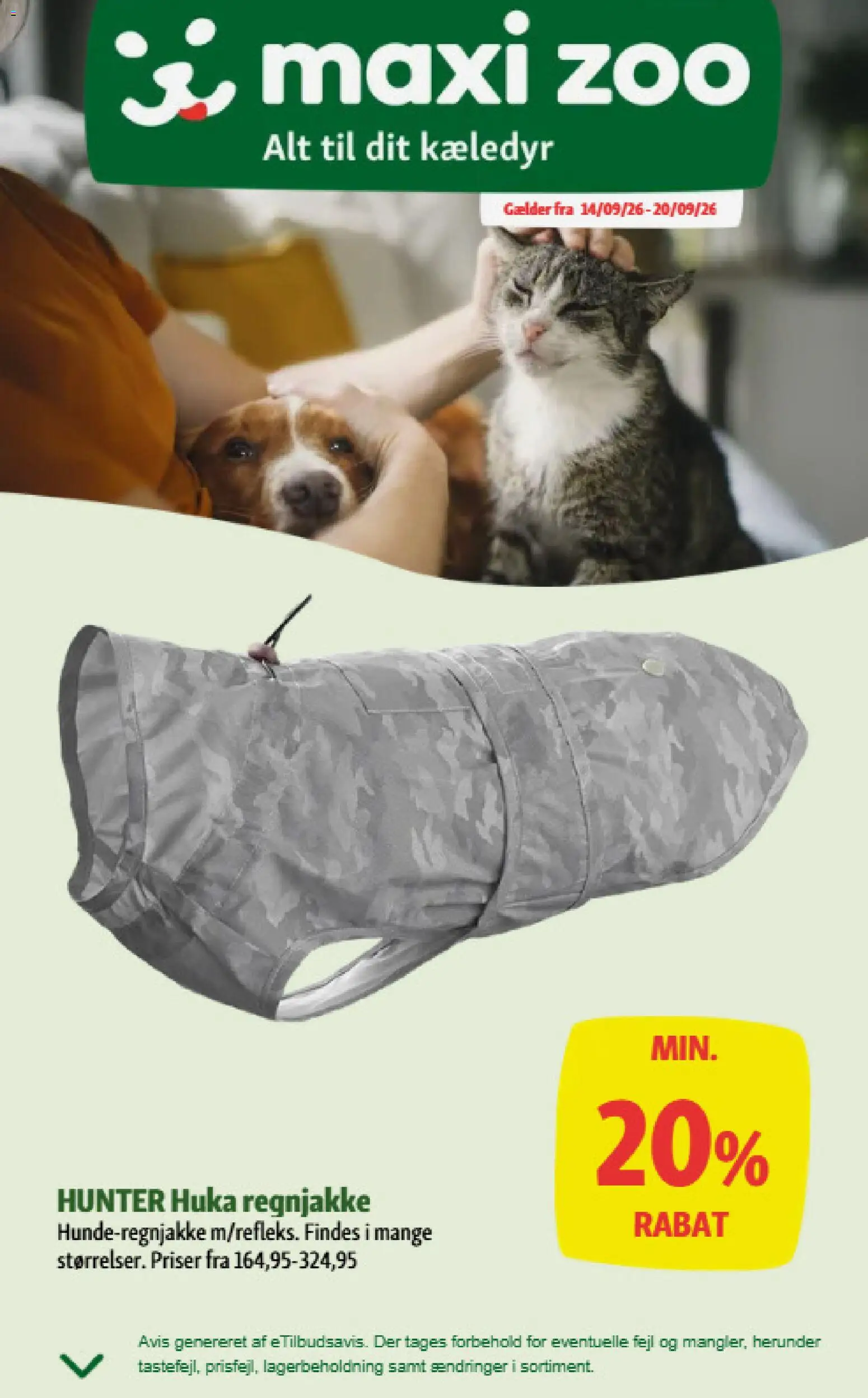 Eksempel på tilbudsavis Maxi Zoo - Tilbudsavis uge 38 fra butik Maxi Zoo gyldig fra 14/09/2026