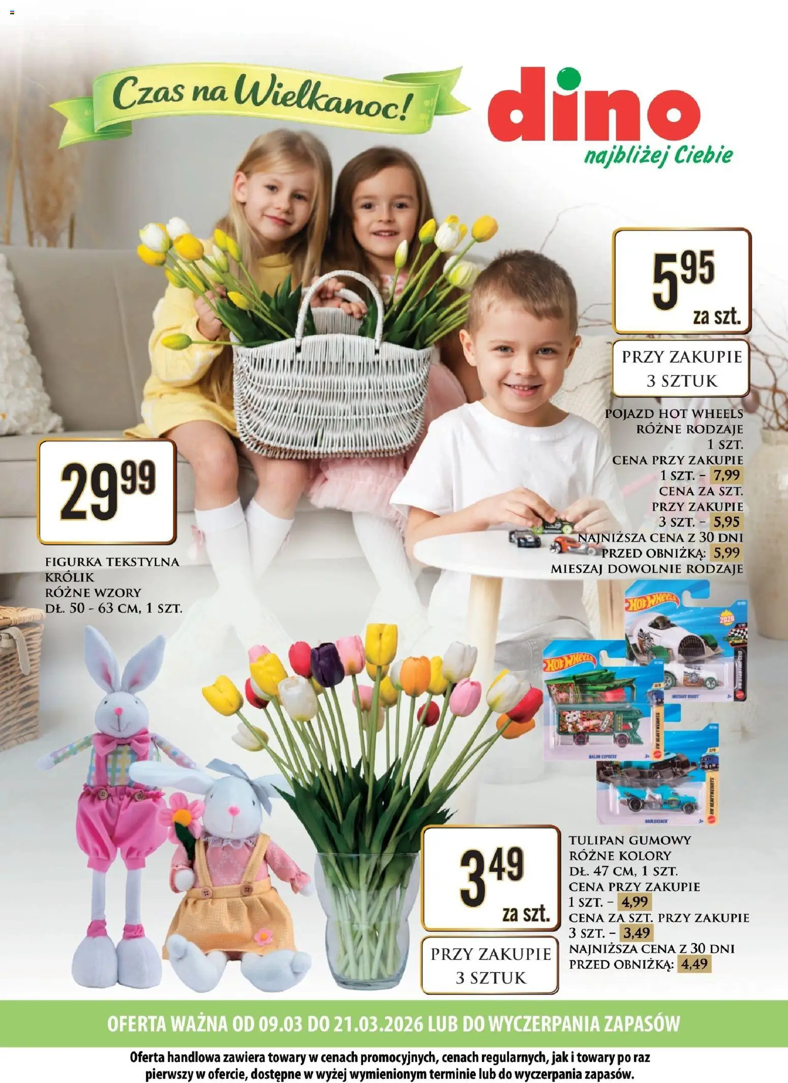 Pogląd gazetki "Dino gazetka - Czas na Wielkanoc" ze sklepu Dino ważnej od 09.03.2026 - Hot wheels, Królik