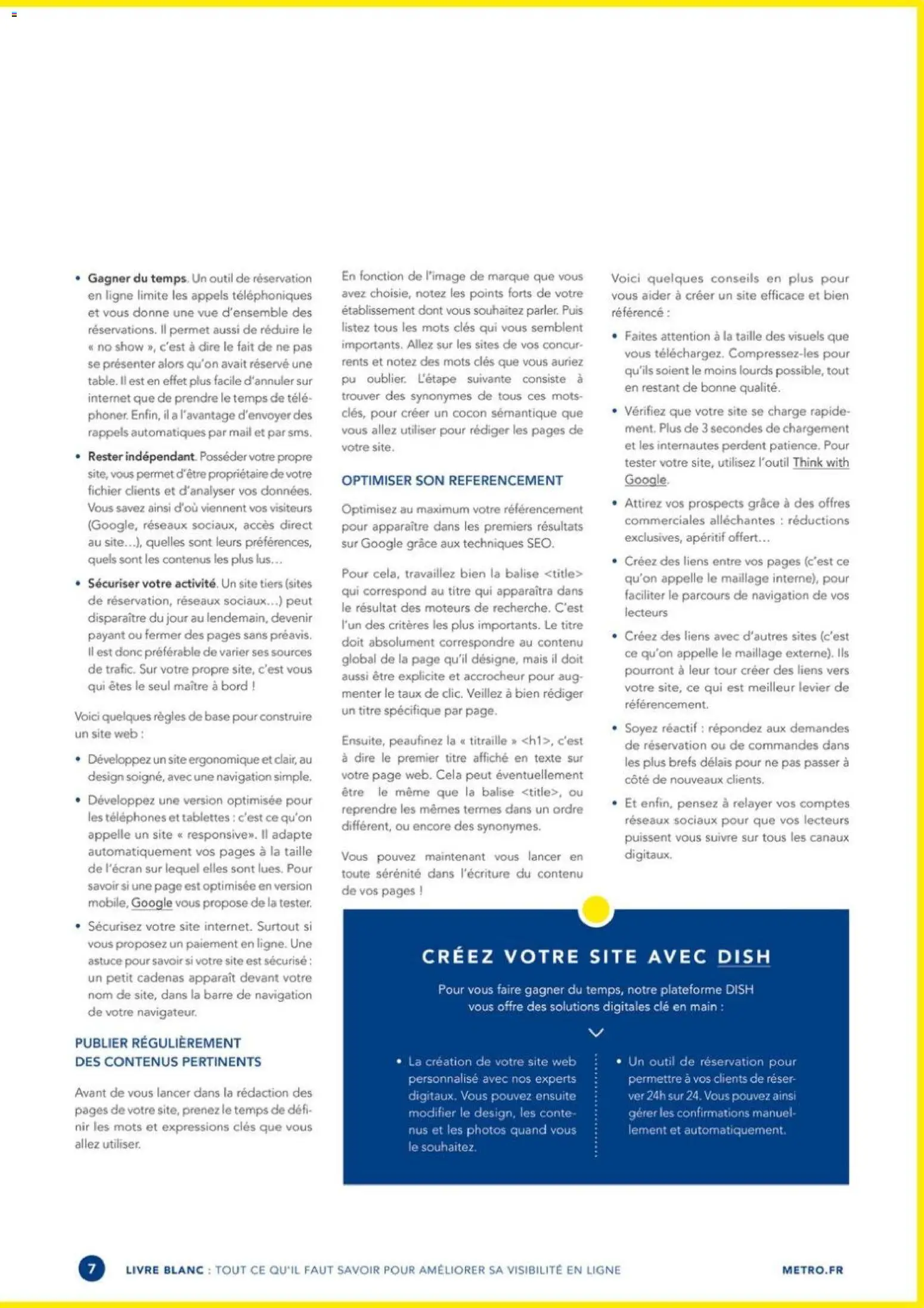 Prévisualisation de METRO - Guide améliorer la visibilité de son restaurant du magasin METRO formulaire valide 01/10/2022 - Livre, Mais, Clé, Affiche, Cadenas, Apéritif, Base, Navigation