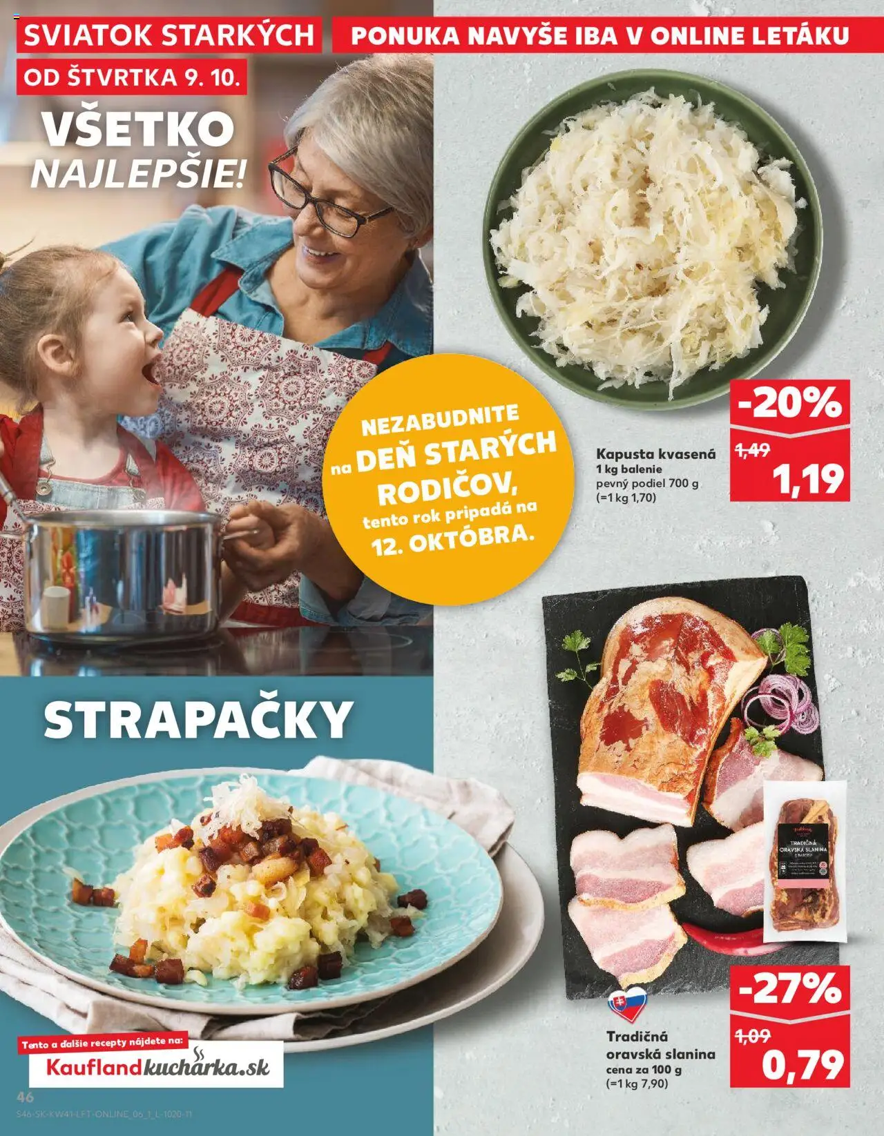 Náhľad Kaufland letáku platného od 09.10.2025 - Kapusta, Slanina