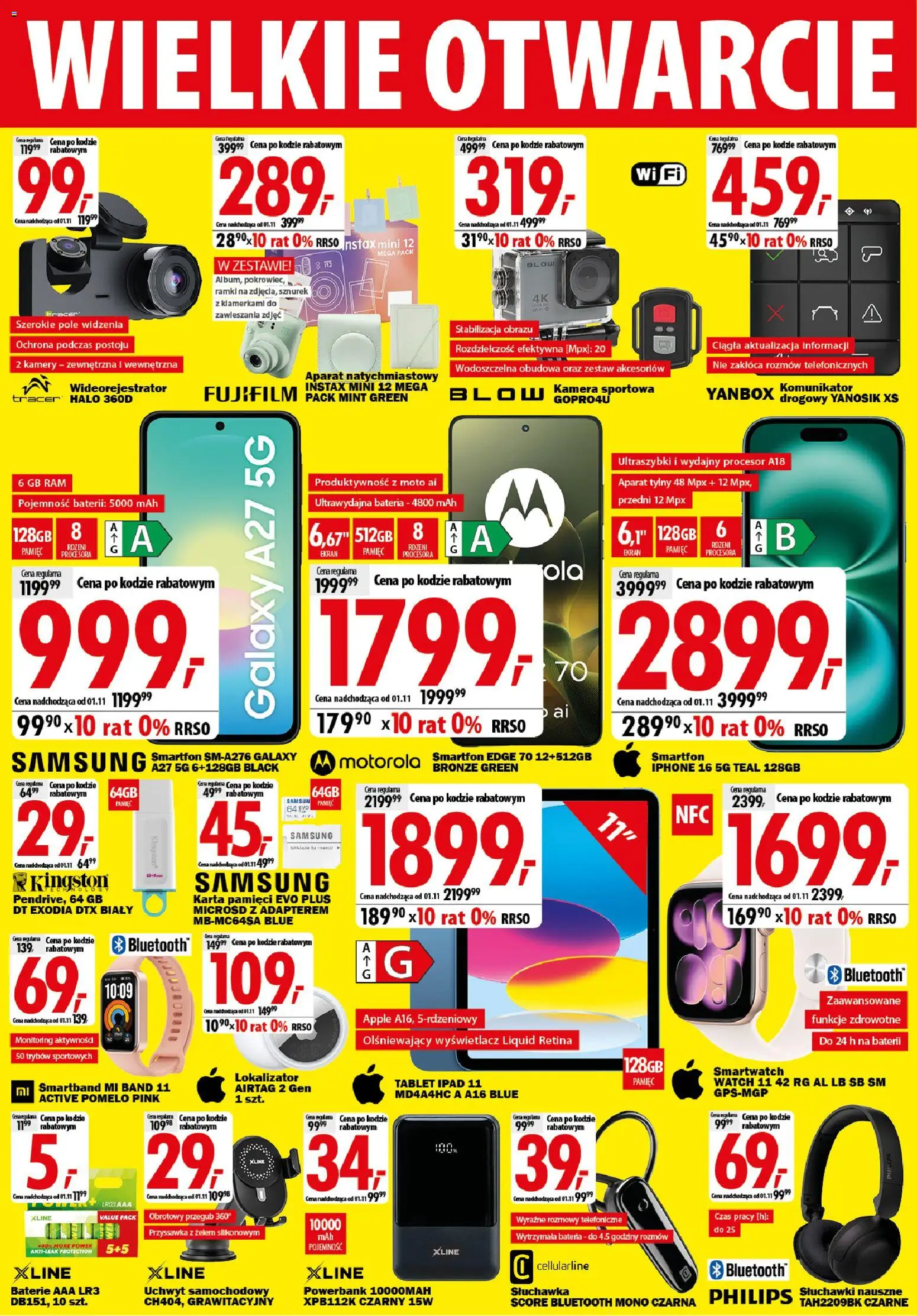 Pogląd gazetki "Mediaexpert promocje - Wielkie otwarcie Lubin" ze sklepu Mediaexpert ważnej od 22.10.2026 - Smartwatch, Tablet, Powerbank, Słuchawki, Karta, Kamera sportowa, Bateria, Baterie