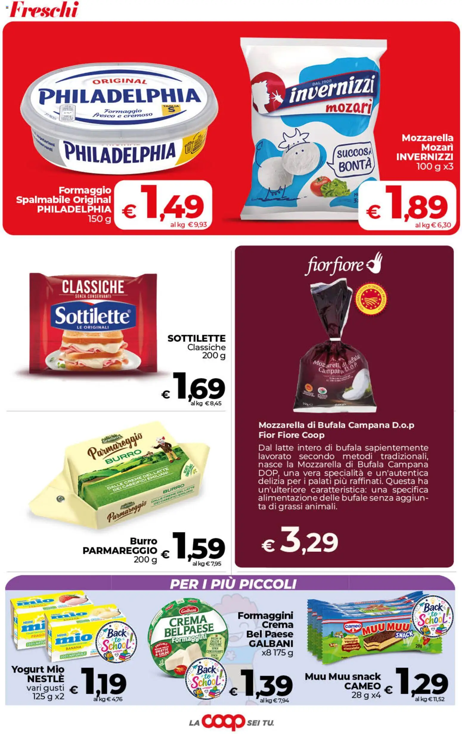 Anteprima dell'opuscolo COOP volantino Superstore Sicilia dal negozio COOP valido da 01/09/2026 - Crema, Formaggio, Yogurt, Mozzarella, Burro, Mozzarella di bufala, Latte intero, Formaggio fresco