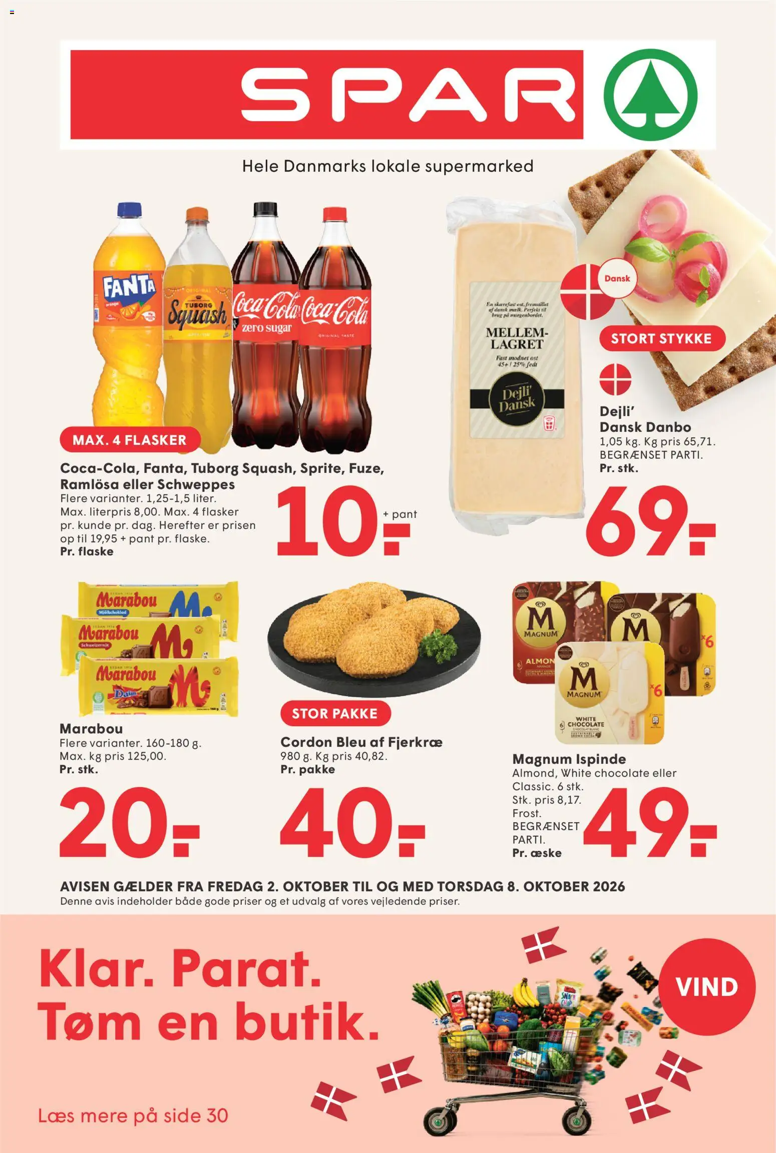 Eksempel på tilbudsavis Spar - Tilbudsavis uge 41 fra butik Spar gyldig fra 02/10/2026 - Ost, Coca Cola, Cola, Fanta