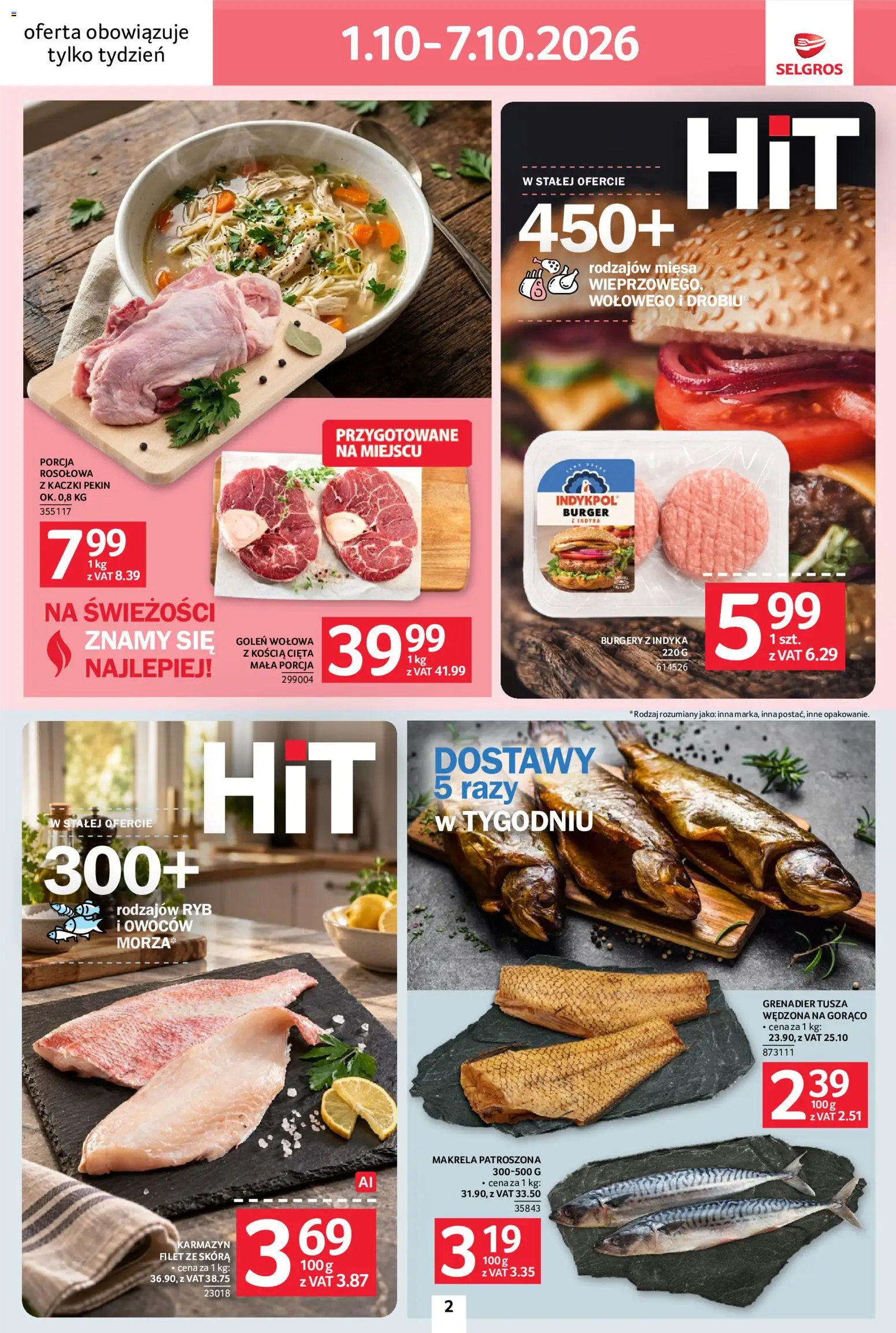Pogląd gazetki "Selgros cash&carry gazetka - Jeszcze więcej super promocji" ze sklepu Selgros cash&carry ważnej od 01.10.2026 - Burger, Makrela, Porcja rosołowa, Filet