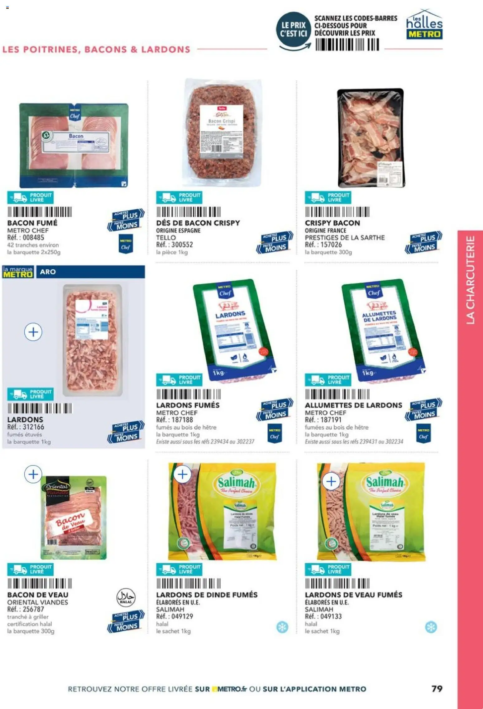 Prévisualisation de METRO - Restauration rapide du magasin METRO formulaire valide 14/04/2026 - Livre, Charcuterie, Dinde, Lardons, Bacon, Bacon fume, Allumettes