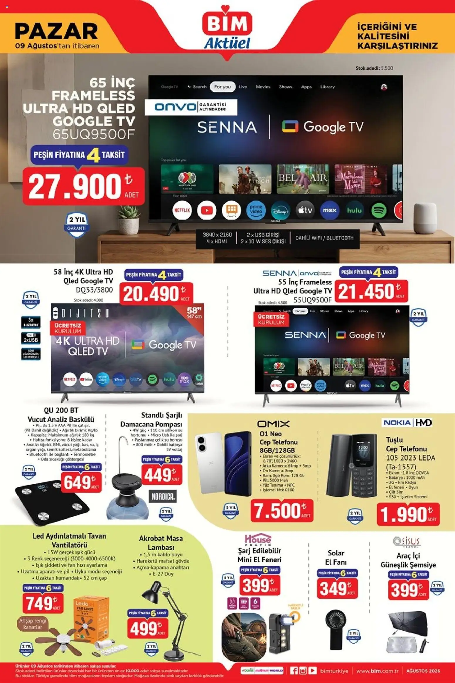BİM BİM - Katalog Pazar 09.08.2026 - Broşürünün önizlemesi