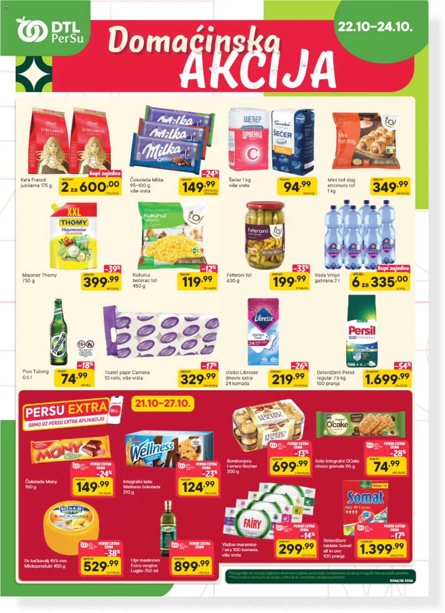 Pregled PerSu kataloga - važi od 22.10.2026 - Pivo, Keks, Kačkavalj, Tuborg, Šećer, Sir, Ulje, Granule