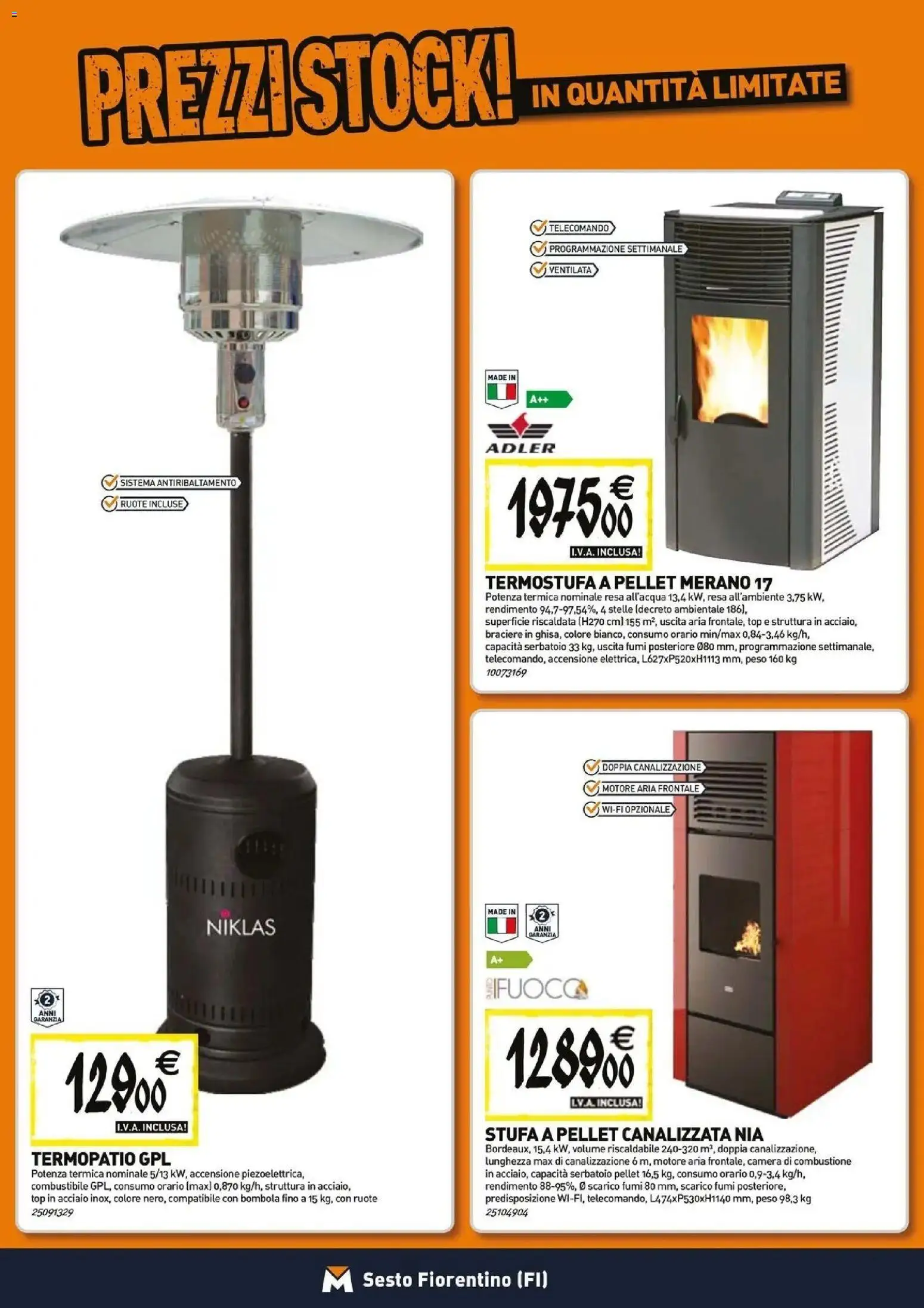 Anteprima dell'opuscolo TECNOMAT catalogo Sesto Fiorentino dal negozio TECNOMAT valido da 27/08/2026 - Stufa a pellet, Pellet, Top, Telecomando, Stufa
