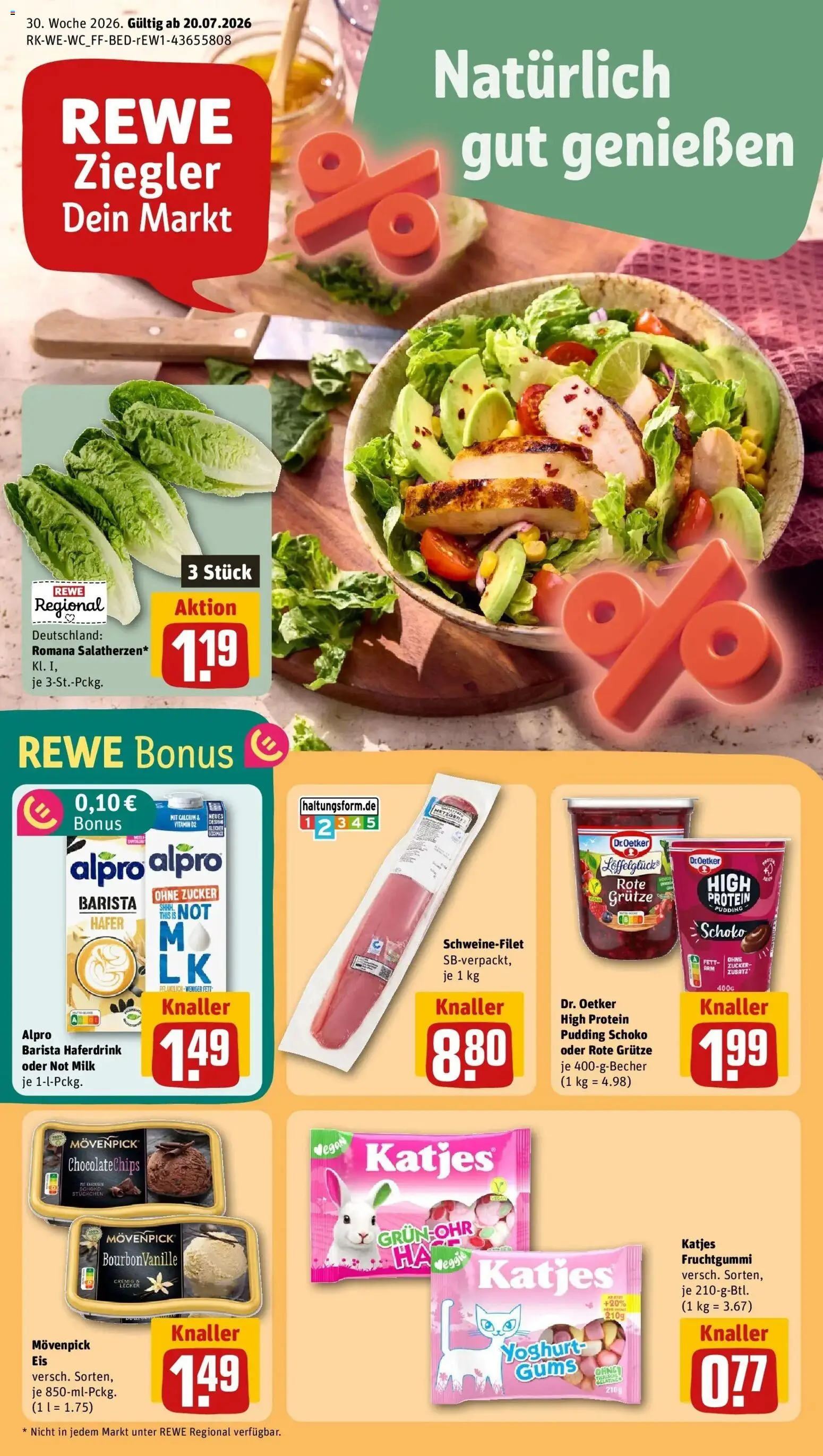 Vorschau von dem Prospekt des Geschäftes Rewe, gültig ab dem 20.07.2026