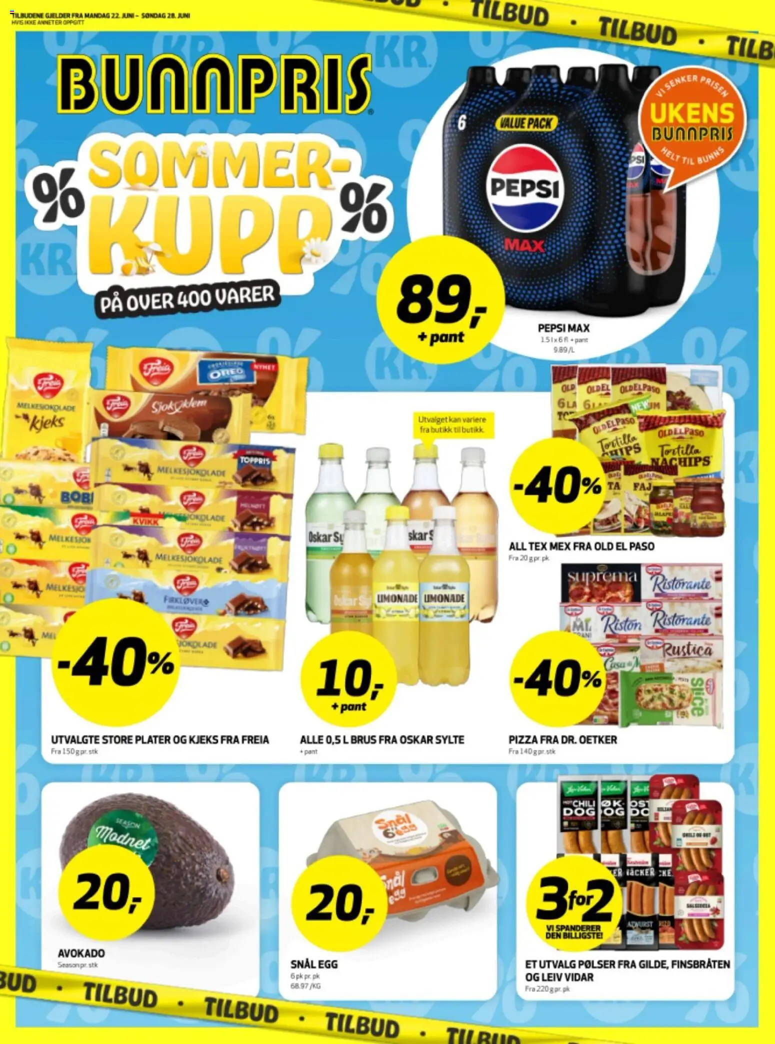 Forhåndsvis Bunnpris kundeavis fra butikk Bunnpris gyldig fra 22/06/2026