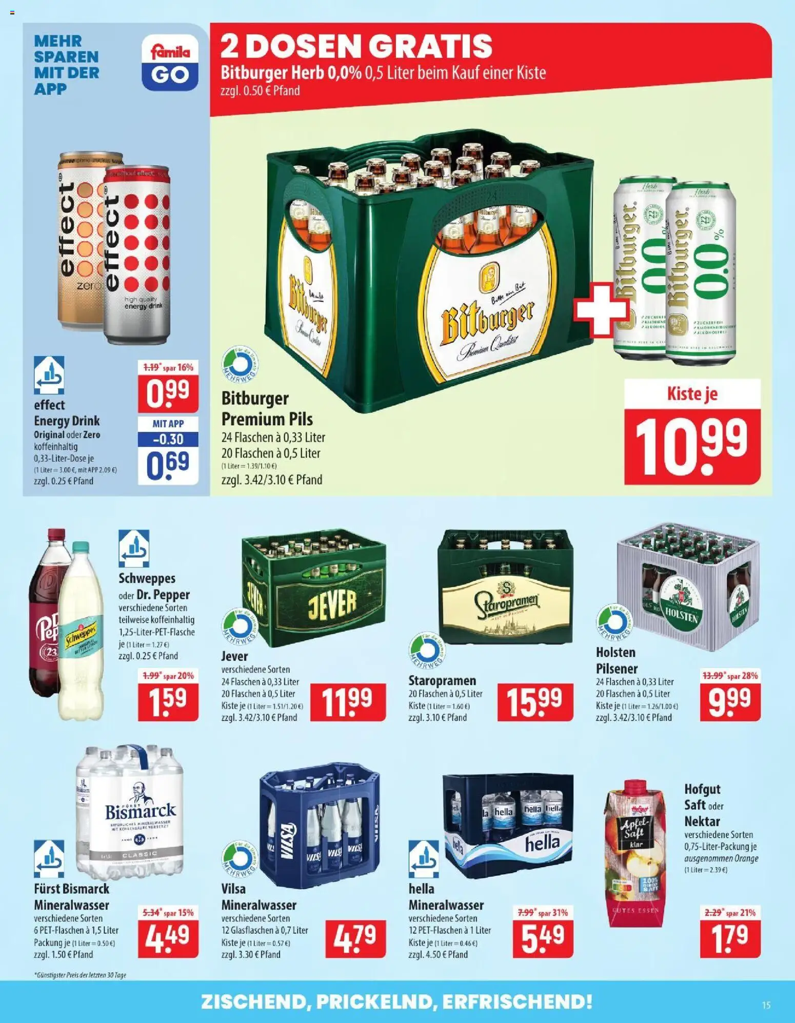 Vorschau von dem Prospekt des Geschäftes Famila, gültig ab dem 26.10.2026 - Äpfel, Jever, Zucker, Energy, Schweppes, Bitburger, Pils, Holsten
