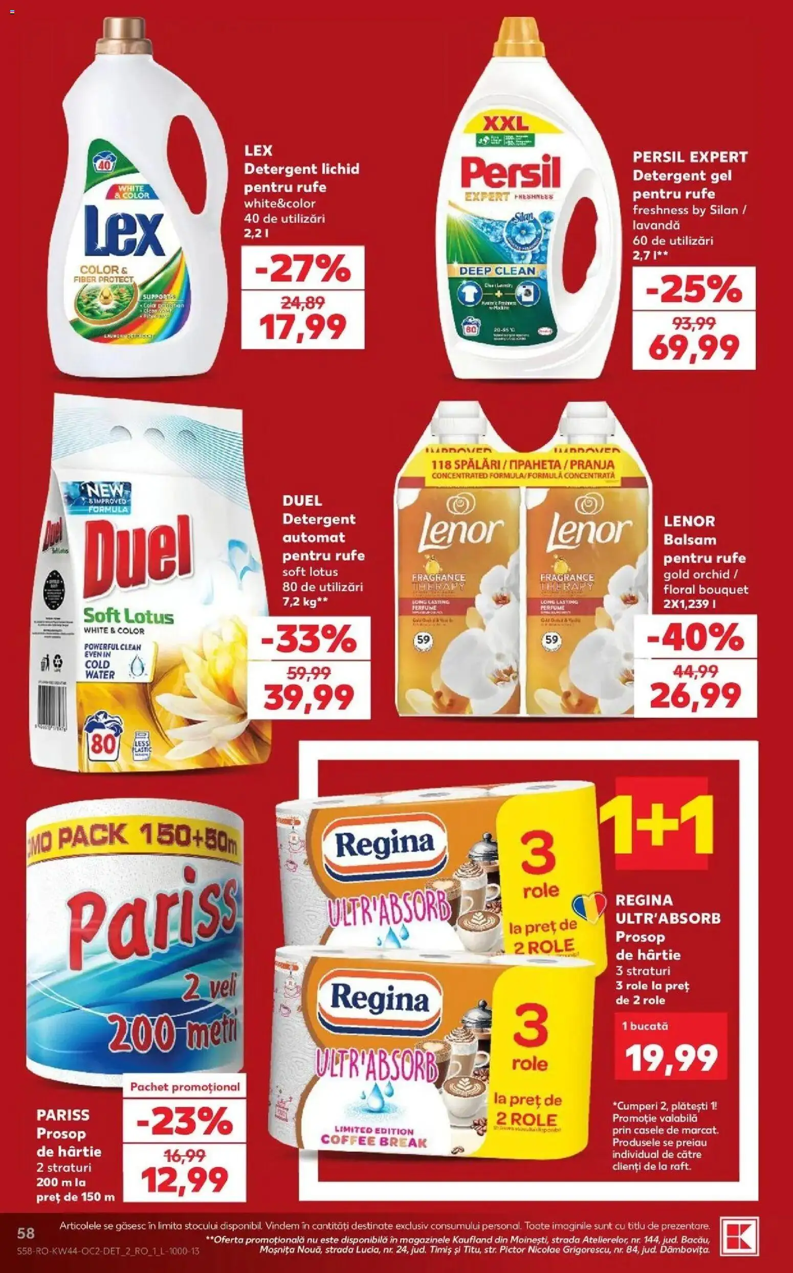 Previzualizarea de cataloage: Kaufland Kaufland Satu Mare valabil de la 28.10.2026 - Lotus, Role, Clean, Regina, Detergent, Balsam, Silan, Balsam pentru rufe