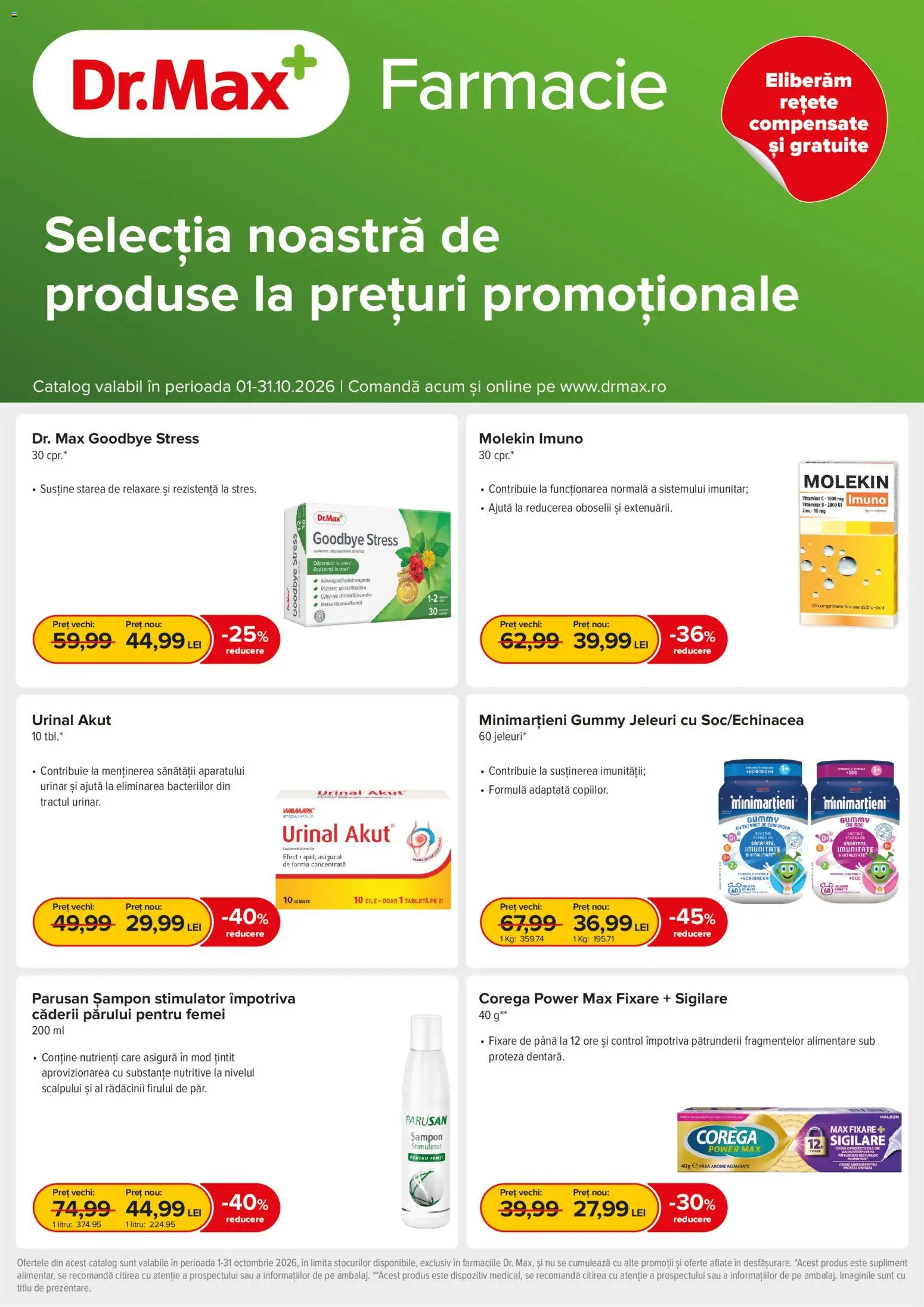 Previzualizarea de cataloage: Dr.Max Dr.Max Catalog valabil de la 01.10.2026 - Tabletă, Șampon, Power, Cremă, Jeleuri, Pară