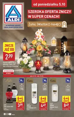 Pogląd gazetki "Aldi gazetka - Znicze i stroiki" ze sklepu Aldi ważnej od 05.10.2026