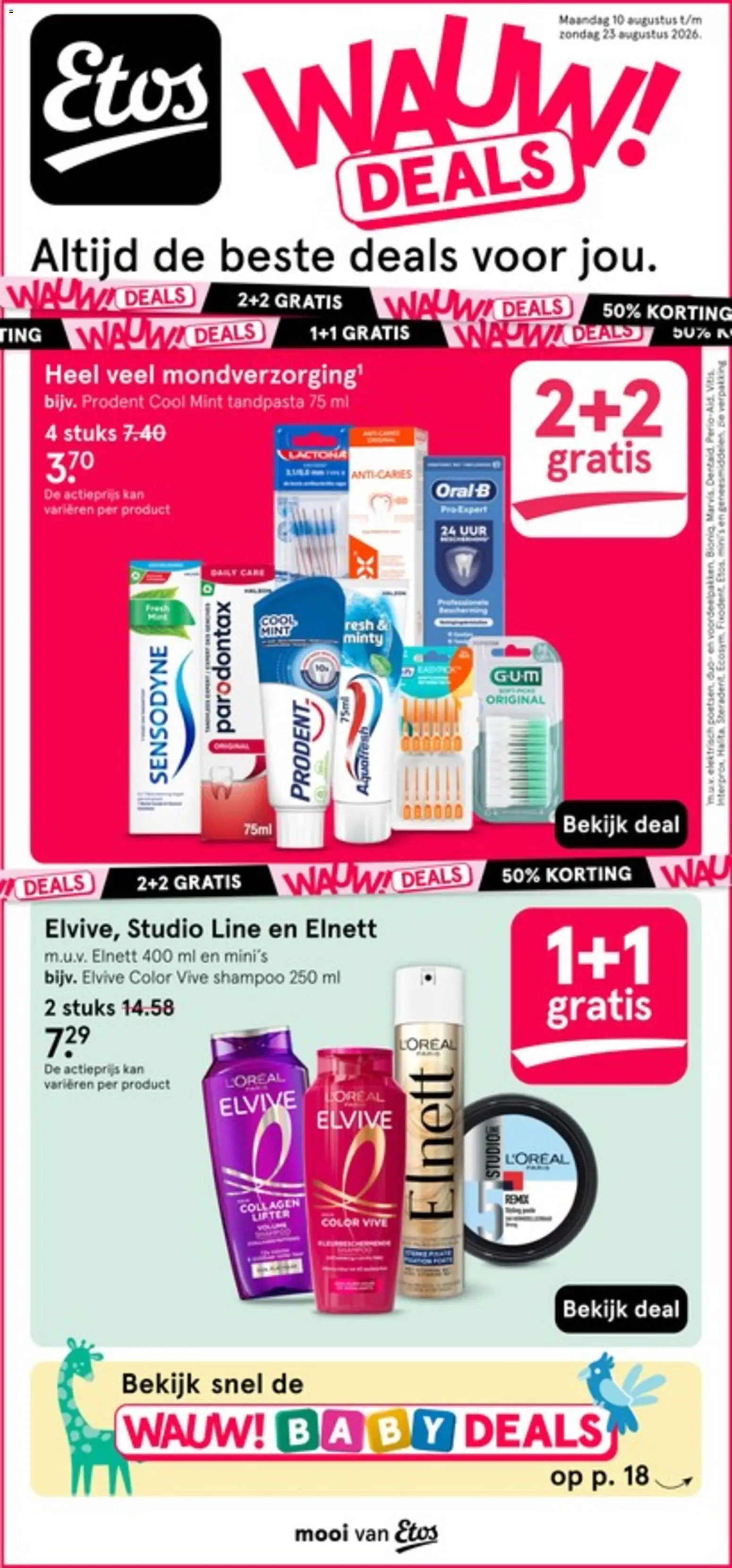 Voorbeeld van Etos folder van winkel Etos geldig vanaf 10-08-2026 - Tandpasta, Shampoo, Kan