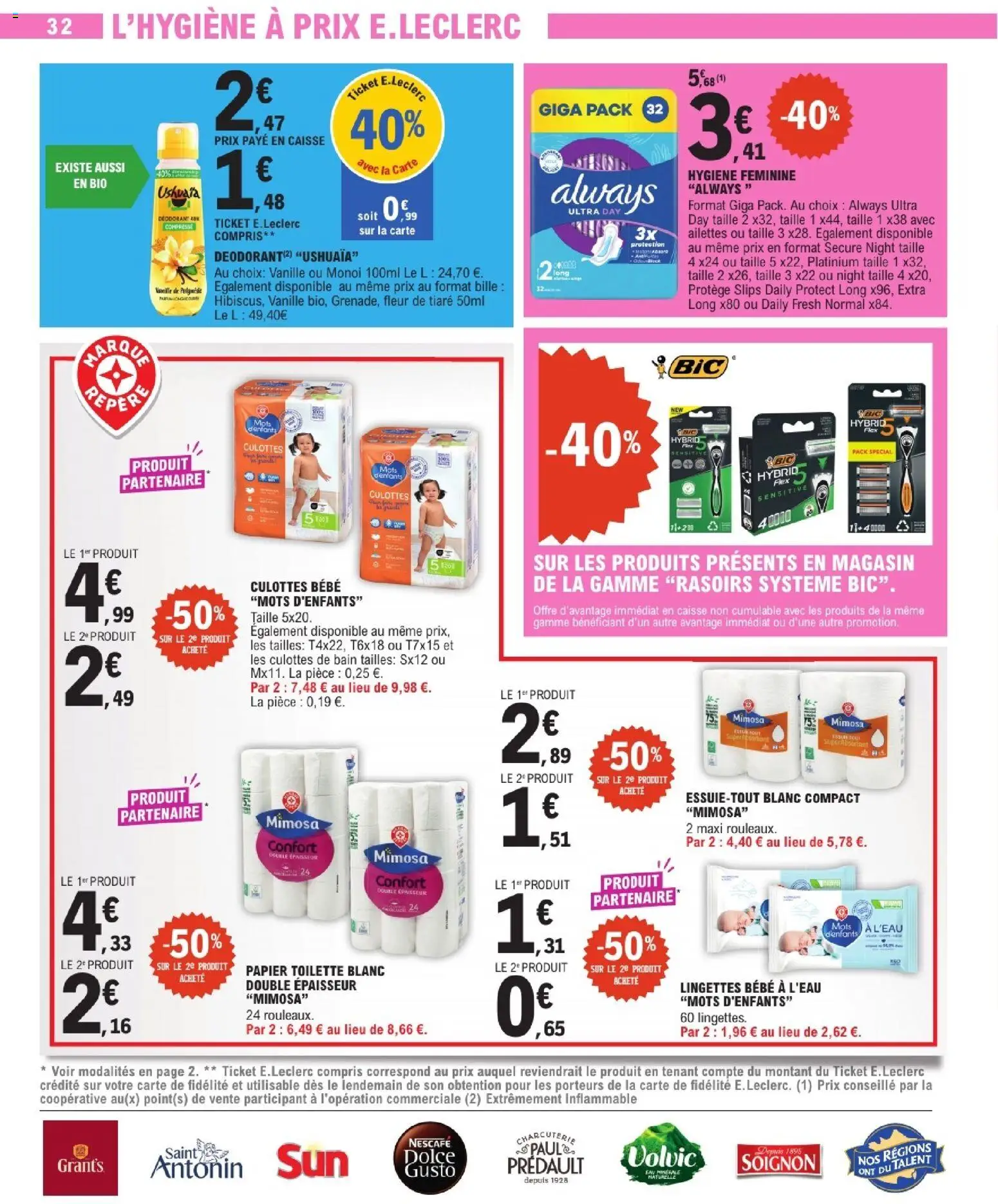 Prévisualisation de E.Leclerc catalogue du magasin E.Leclerc formulaire valide 08/09/2026 - Dolce Gusto, Charcuterie, Volvic, Vanille, Always, Douille, Déodorant, Always ultra