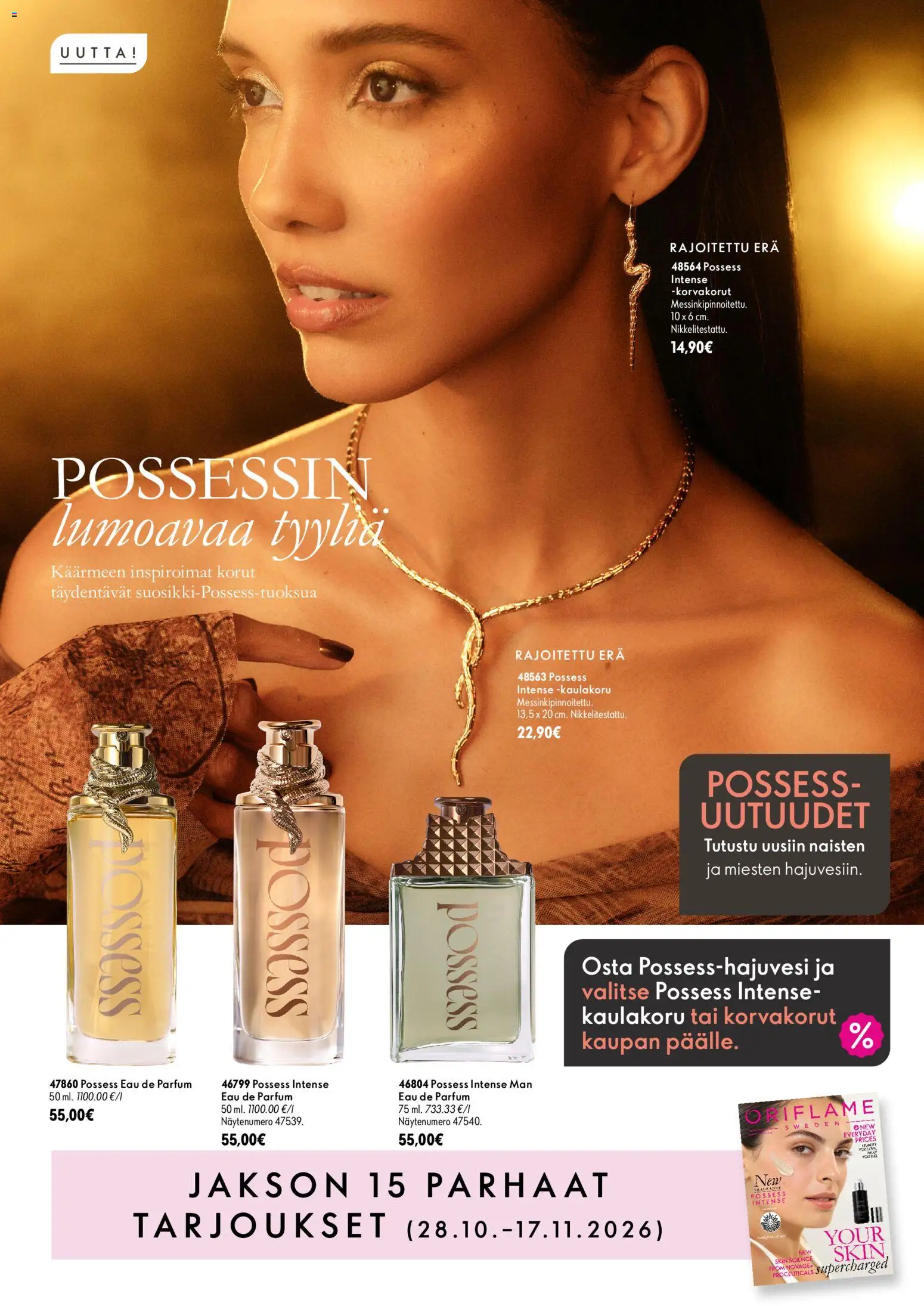 Kaupan Oriflame Oriflame Jakson 15 parhaat tarjoukset esikatselu, voimassa 28/10/2026 - Korvakorut, Kaulakoru
