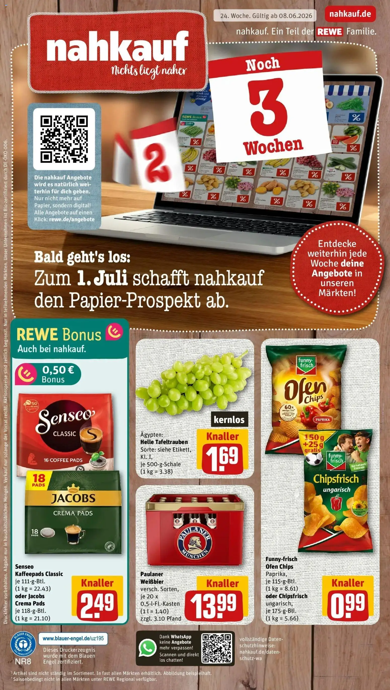 Vorschau von dem Prospekt des Geschäftes Rewe, gültig ab dem 08.06.2026