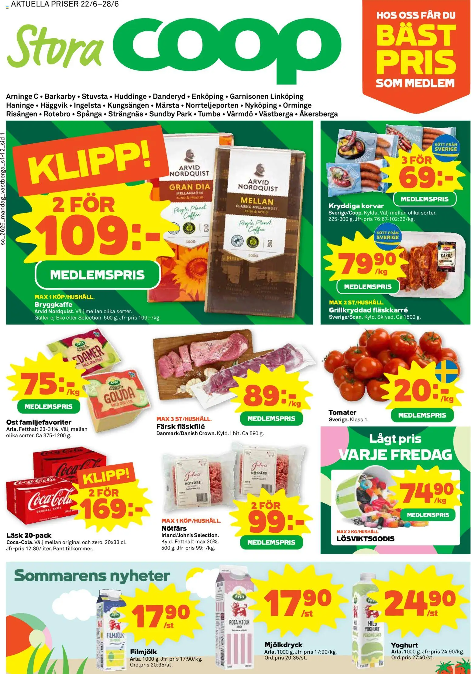 Förhandsgranska reklamblad Coop Forum erbjudanden från butik Coop Forum gäller från 22/06/2026