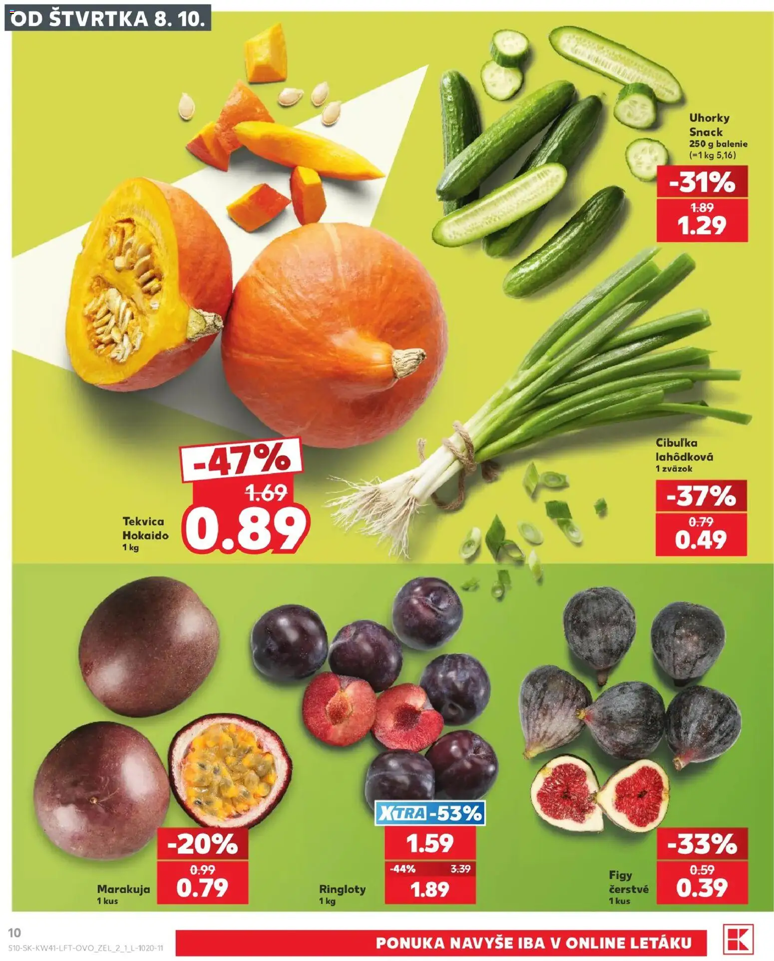 Náhľad Kaufland letáku platného od 08.10.2026 - Tekvica, Figy, Uhorky