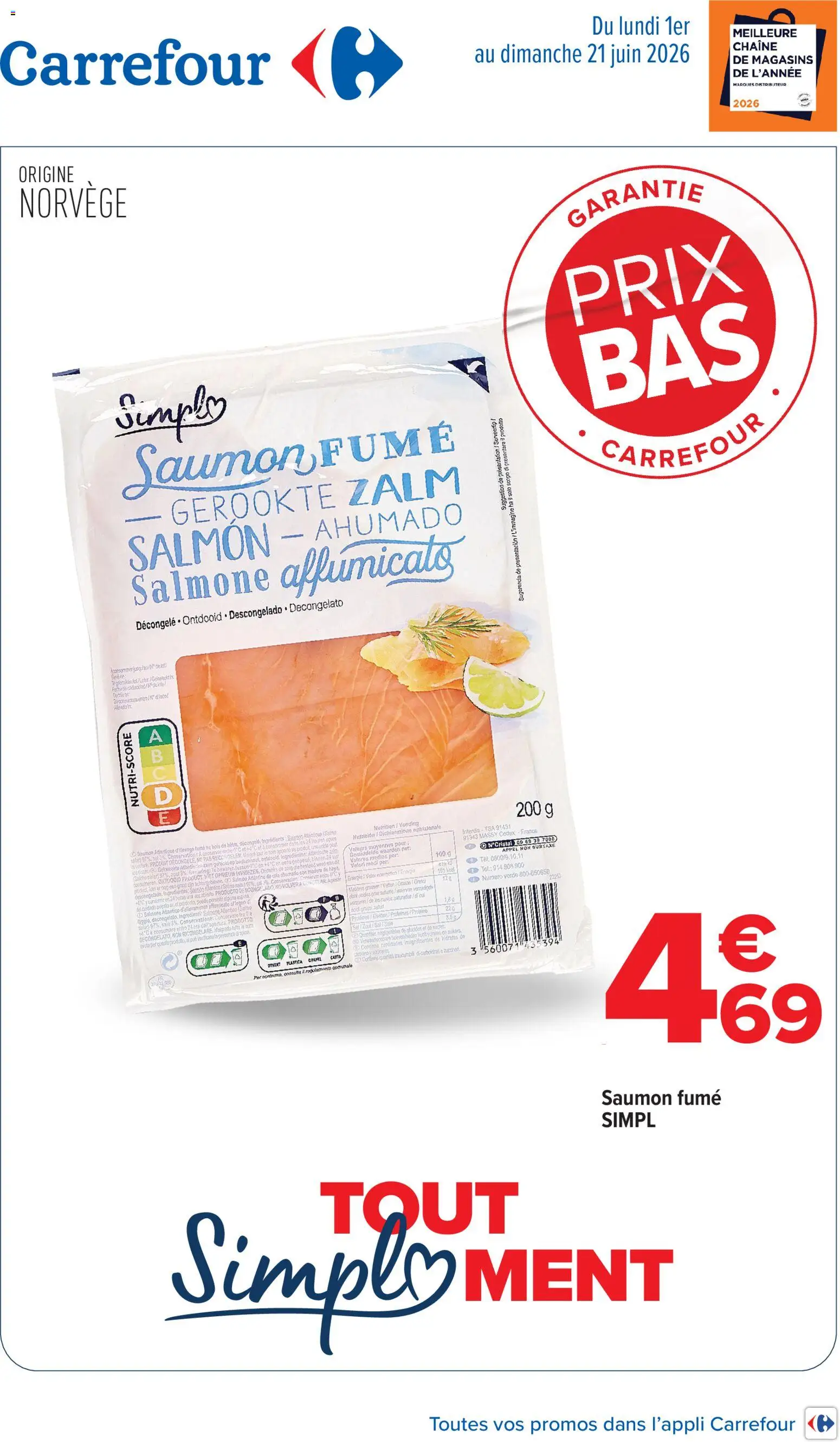 Prévisualisation de Carrefour Tout simplement du magasin Carrefour formulaire valide 01/06/2026