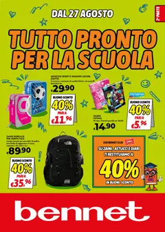 Anteprima dell'opuscolo bennet volantino Scuola dal negozio bennet valido da 27/08/2026