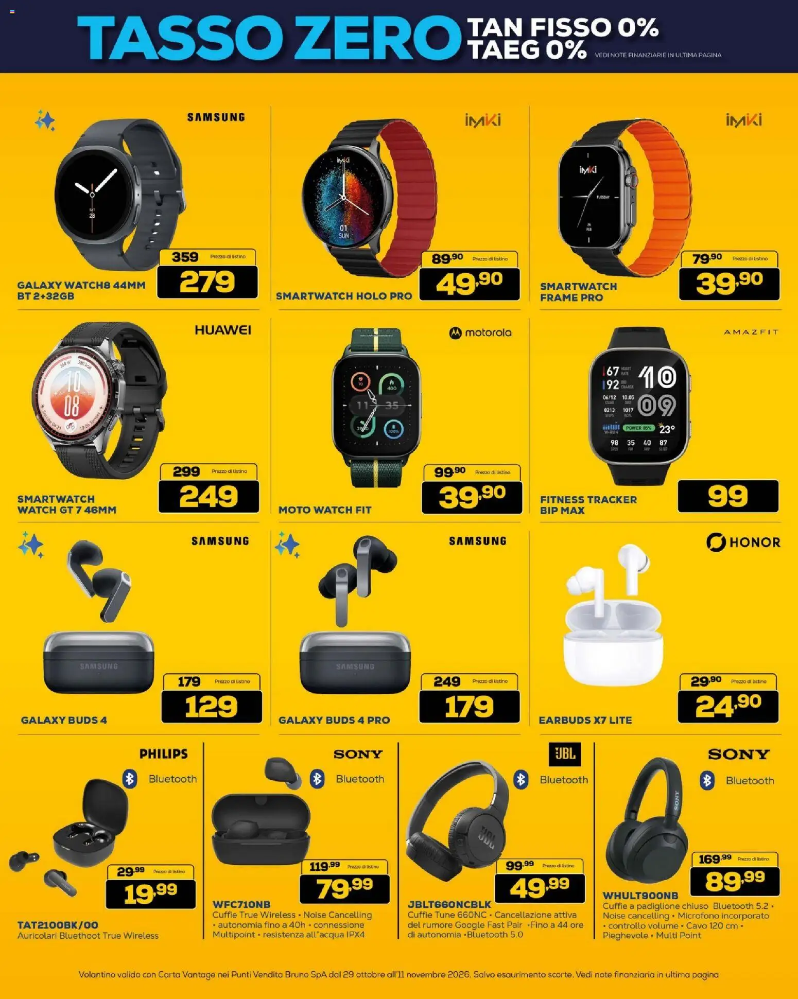 Anteprima dell'opuscolo BRUNO Black Friday ML dal negozio BRUNO valido da 29/10/2026 - Samsung, Huawei, Smartwatch, Microfono, Cuffie, Cavo, Auricolari
