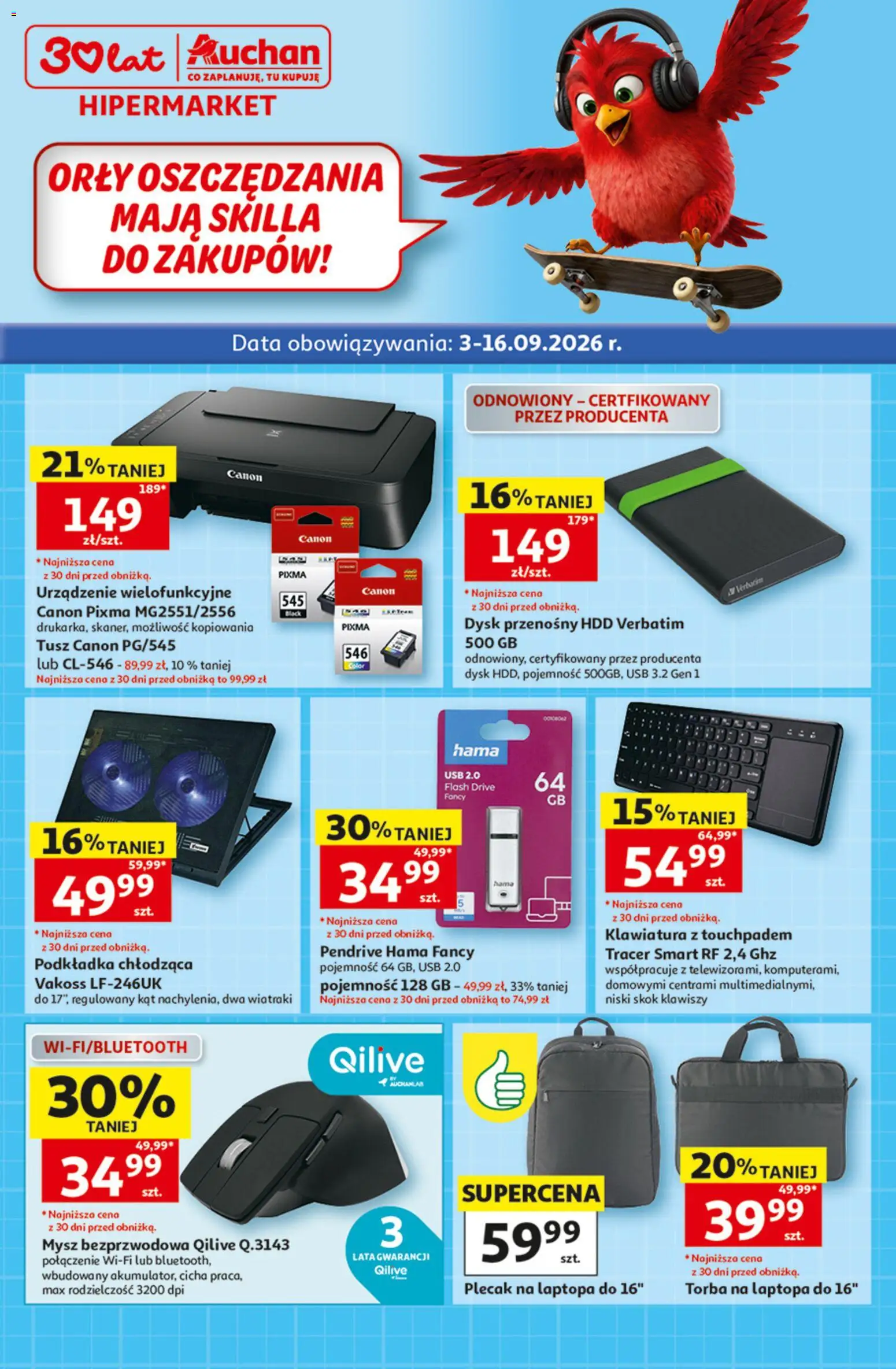 Pogląd gazetki "Auchan gazetka - 30 Lat Hipermarket Student" ze sklepu Auchan ważnej od 03.09.2026