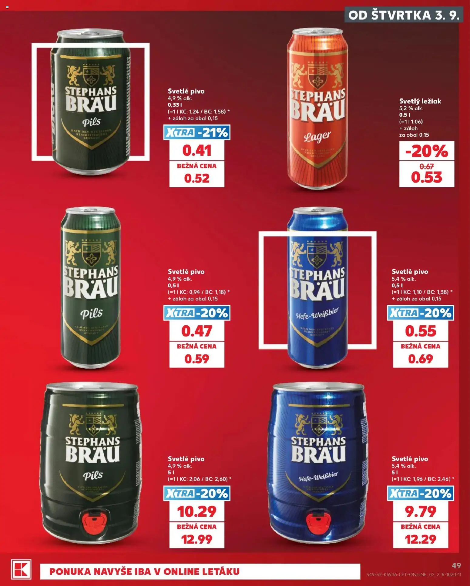 Náhľad Kaufland letáku platného od 03.09.2026 - Pivo