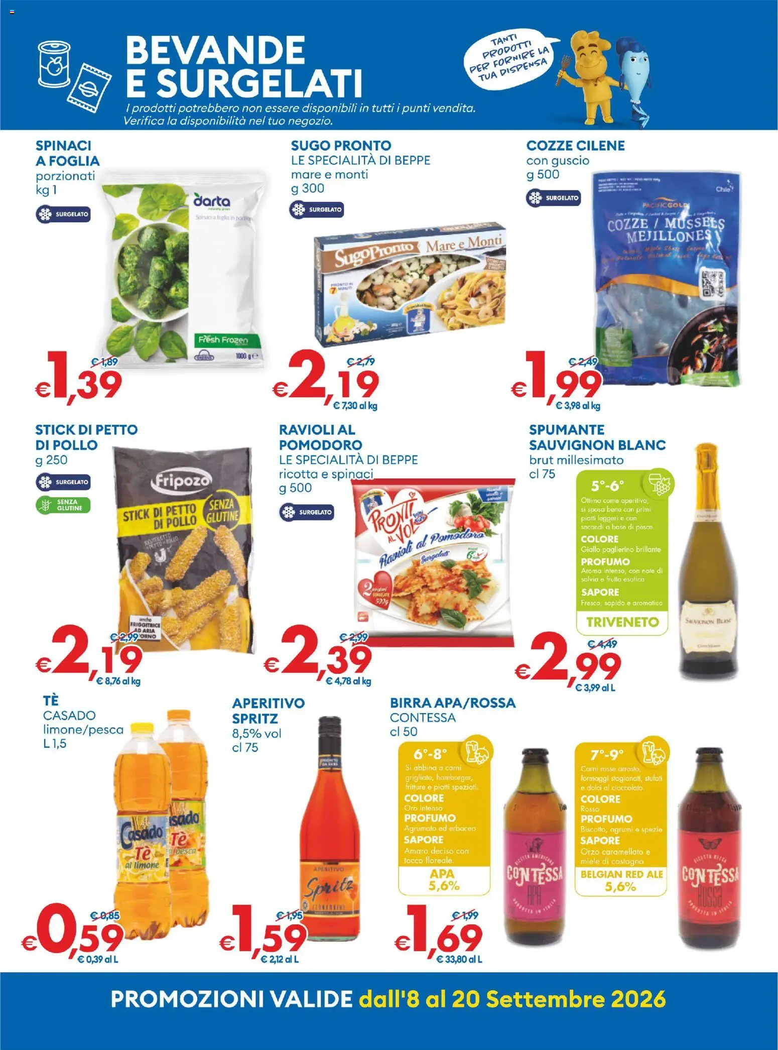 Anteprima dell'opuscolo MD Discount volantino dal negozio MD Discount valido da 08/09/2026 - Senza glutine, Piatti, Pesca, Ricotta, Cozze, Spezie, Agrumi, Specialità