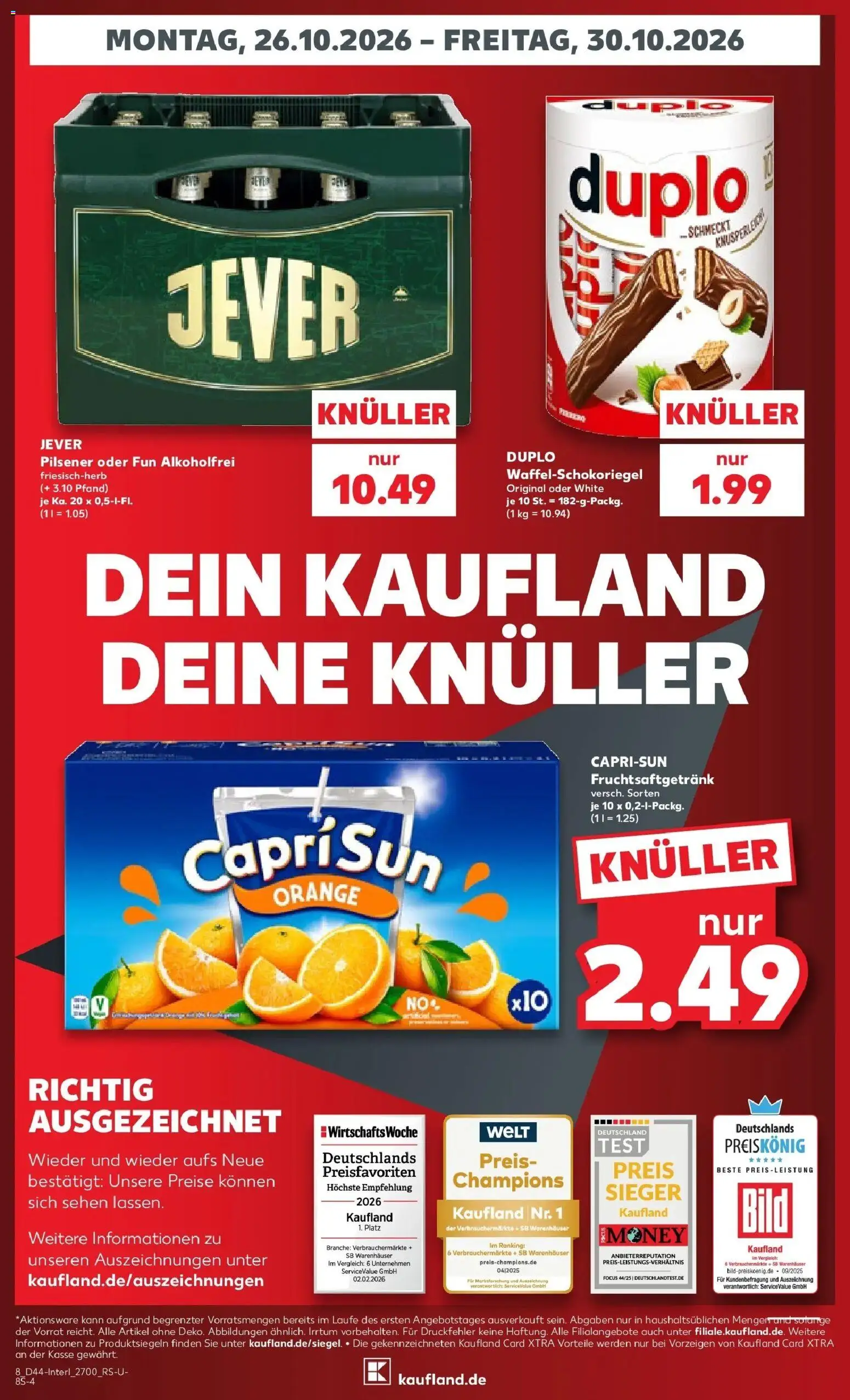 Vorschau von dem Prospekt des Geschäftes Kaufland, gültig ab dem 26.10.2026