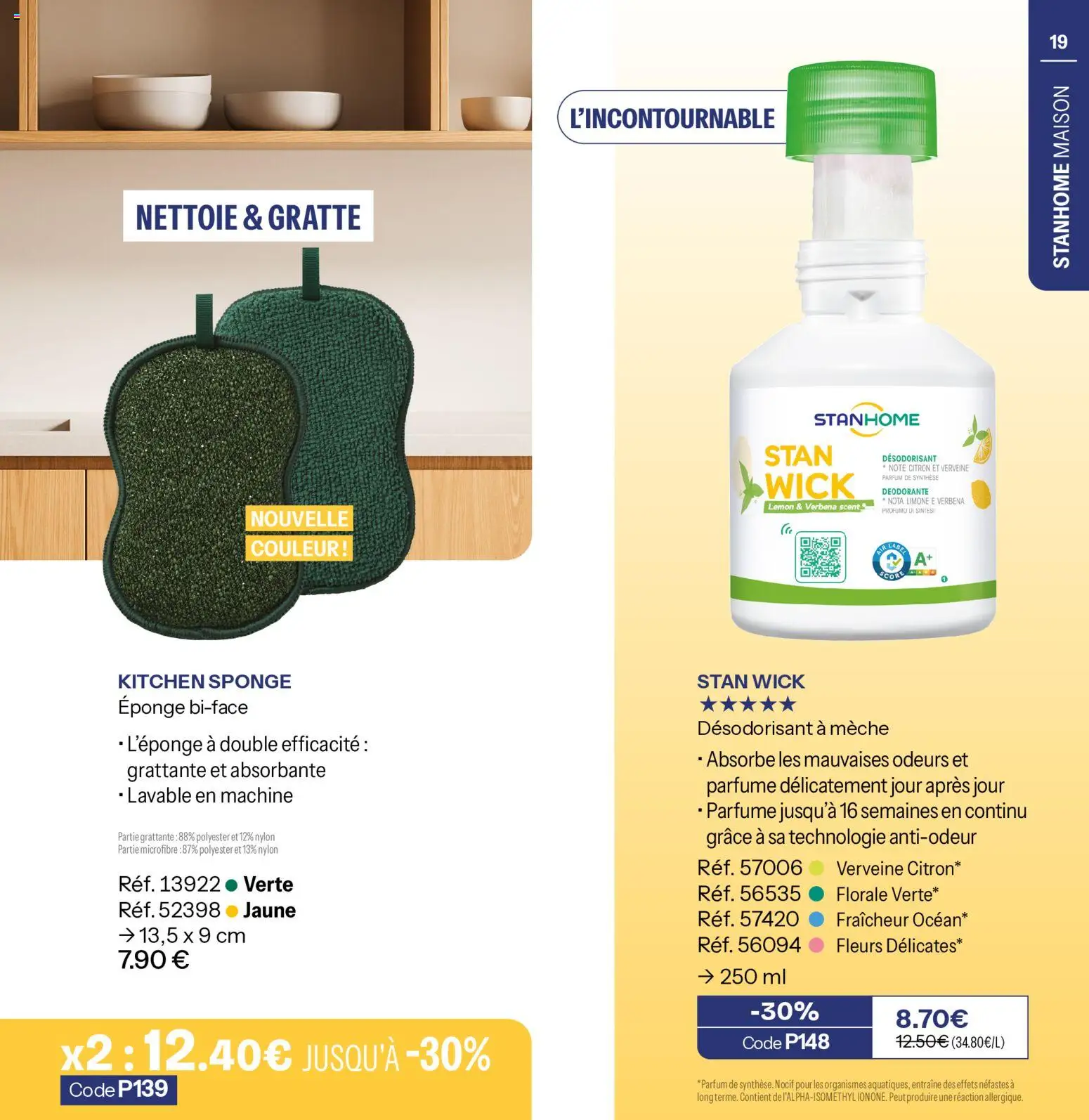 Prévisualisation de Stanhome catalogue du magasin Stanhome formulaire valide 31/08/2026 - Fleurs, Parfum, Citron, Eponge, Désodorisant