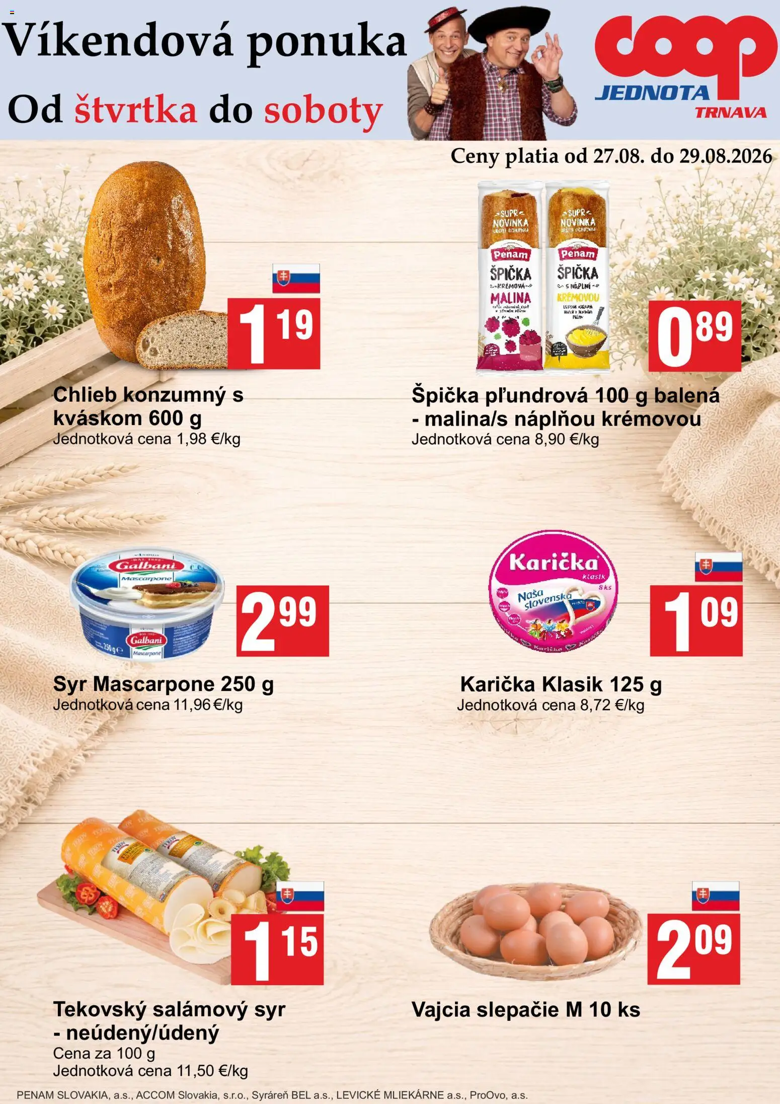 Náhľad COOP Jednota letáku platného od 27.08.2026