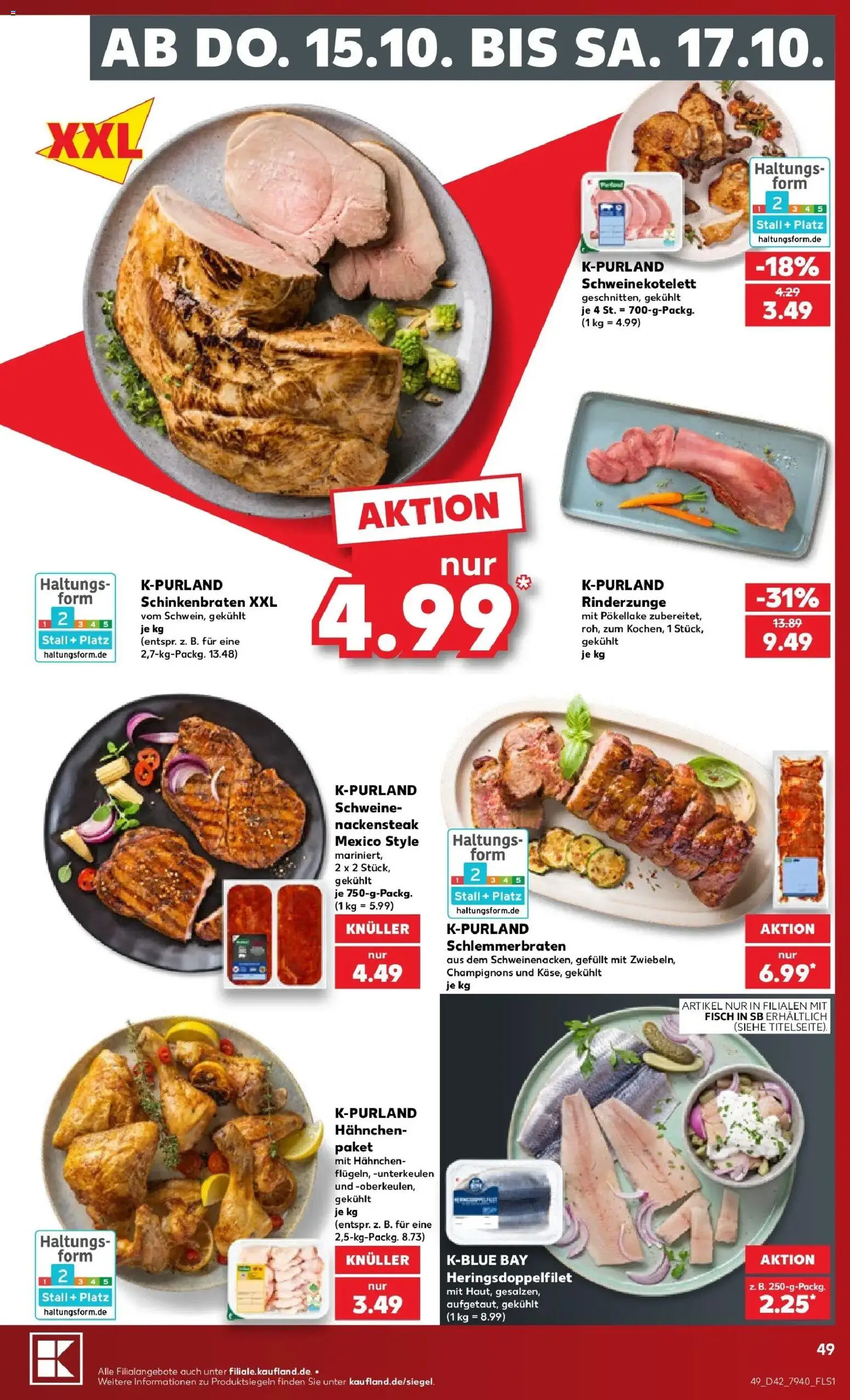 Vorschau von dem Prospekt des Geschäftes Kaufland, gültig ab dem 12.10.2026 - Fisch, Champignons, Hahnchen